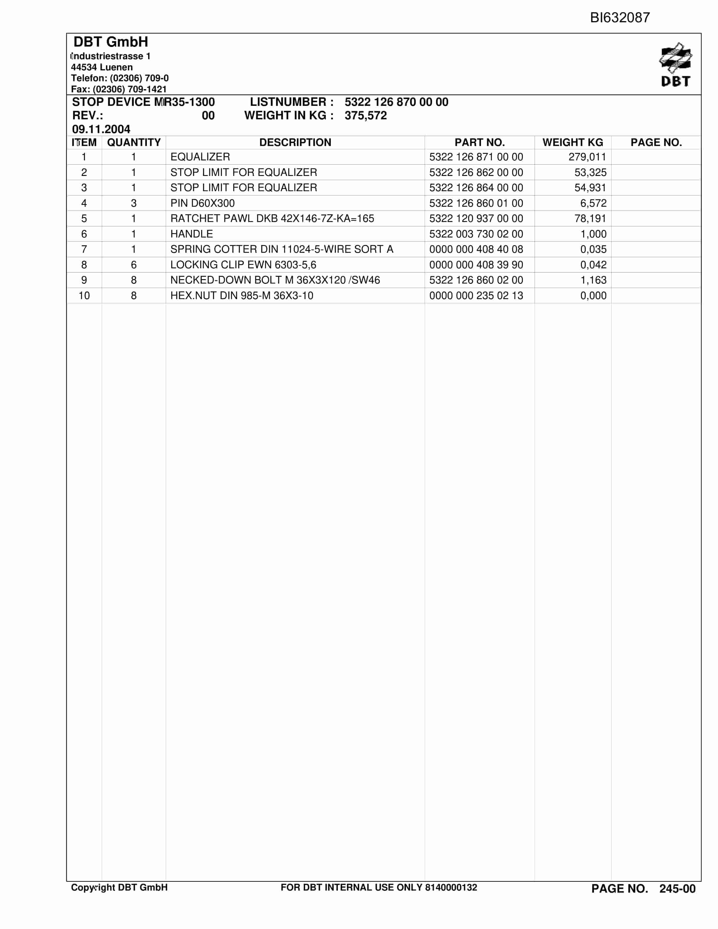 Caterpillar RC-AFC PF 6-1342 Parts Manual BI632087-2