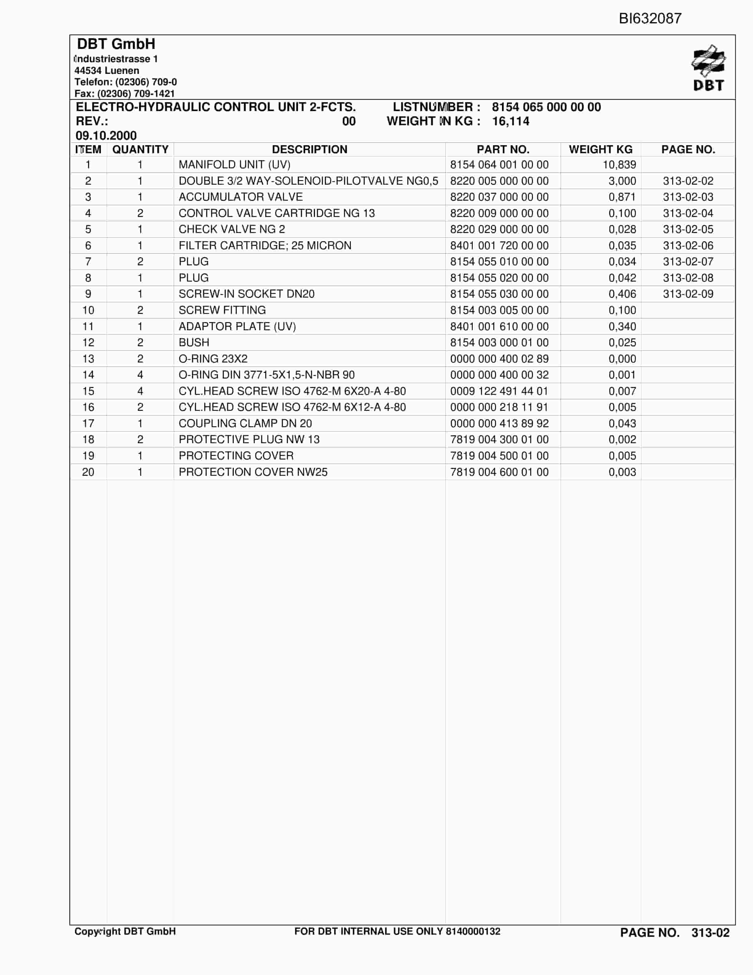 Caterpillar RC-AFC PF 6-1342 Parts Manual BI632087-5