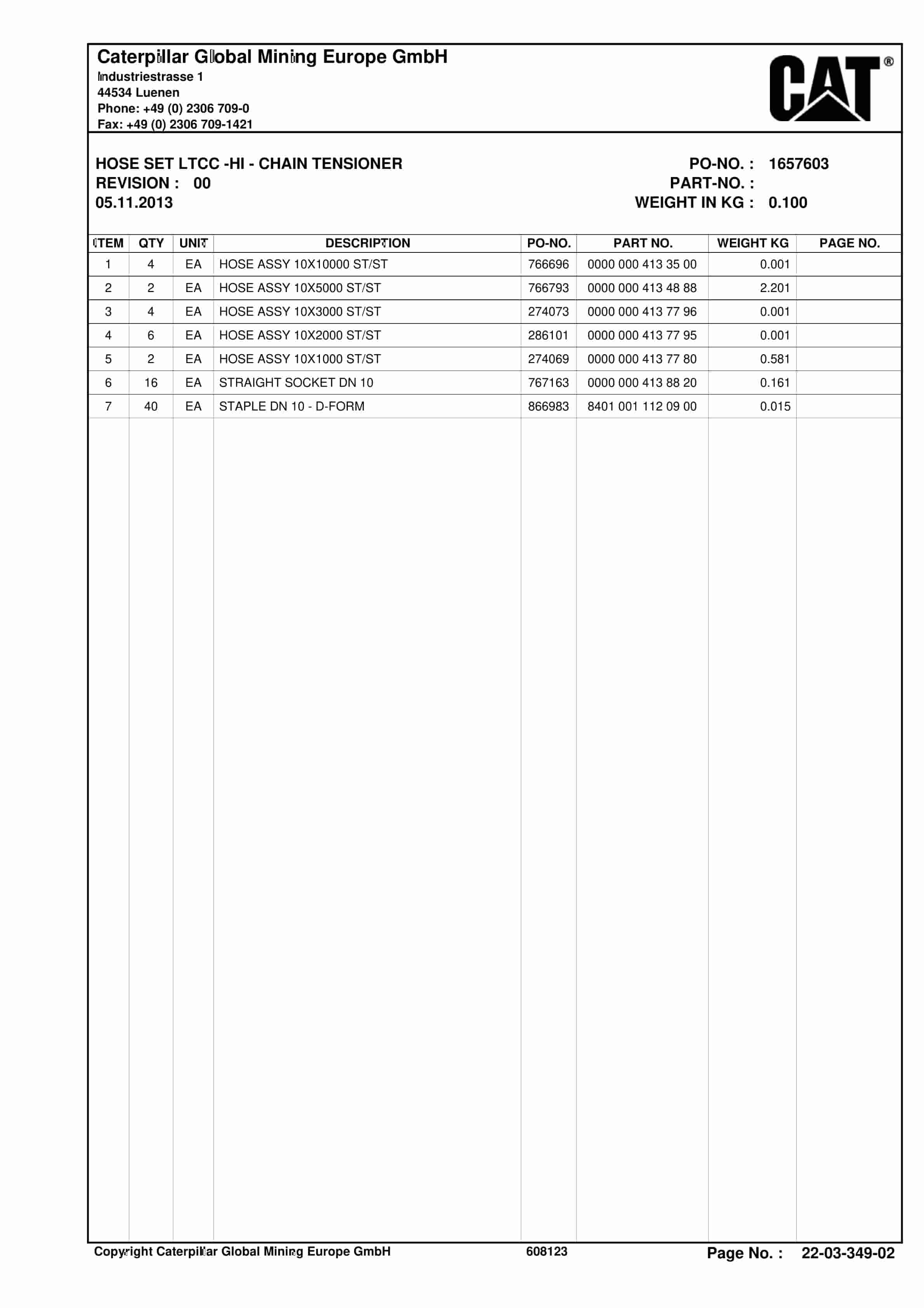 Caterpillar Rear Conveyor, Beamed StageLoader Parts Manual BI628676-2