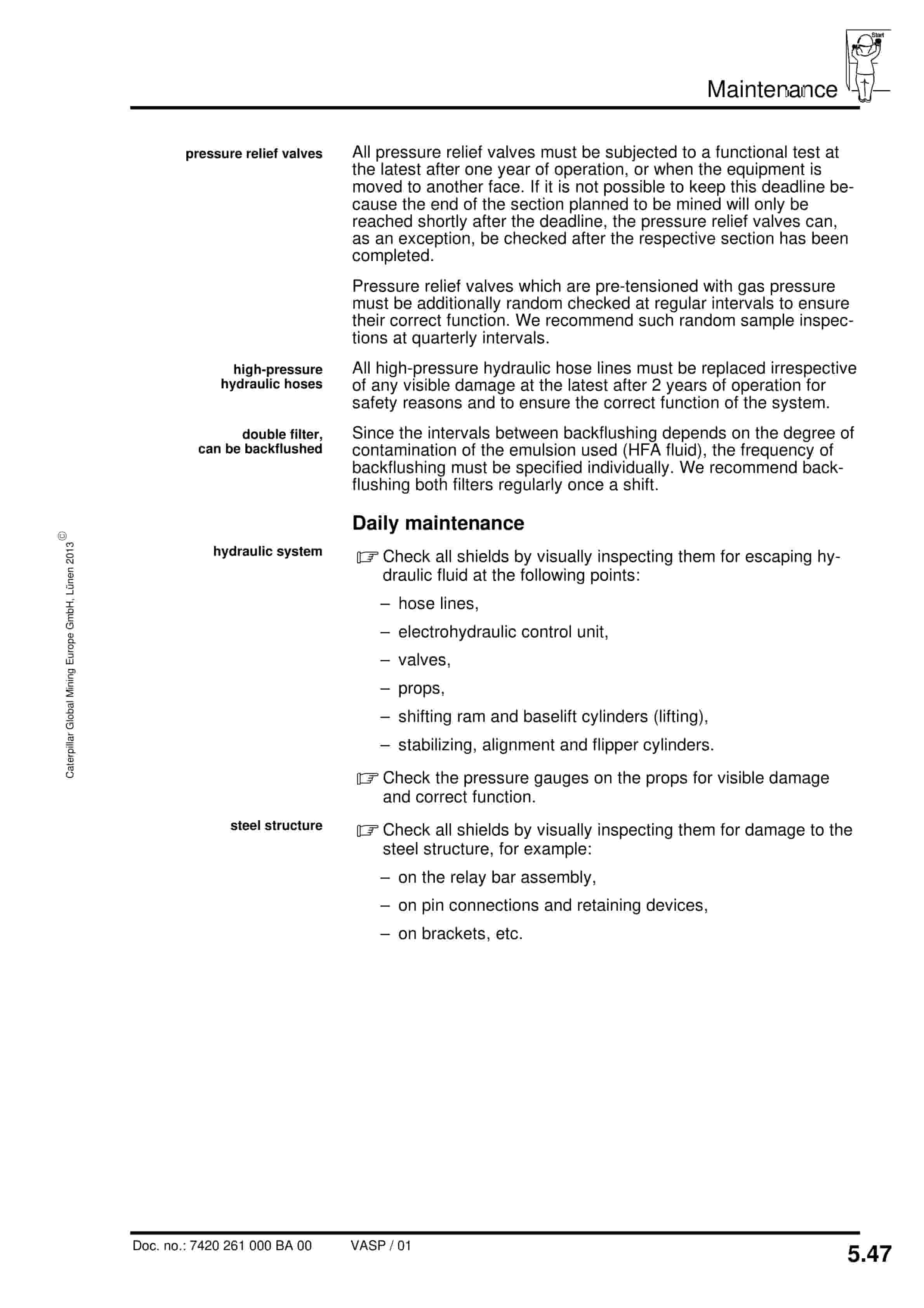 Caterpillar Roof Support Operation And Maintenance Manual BI628533-3