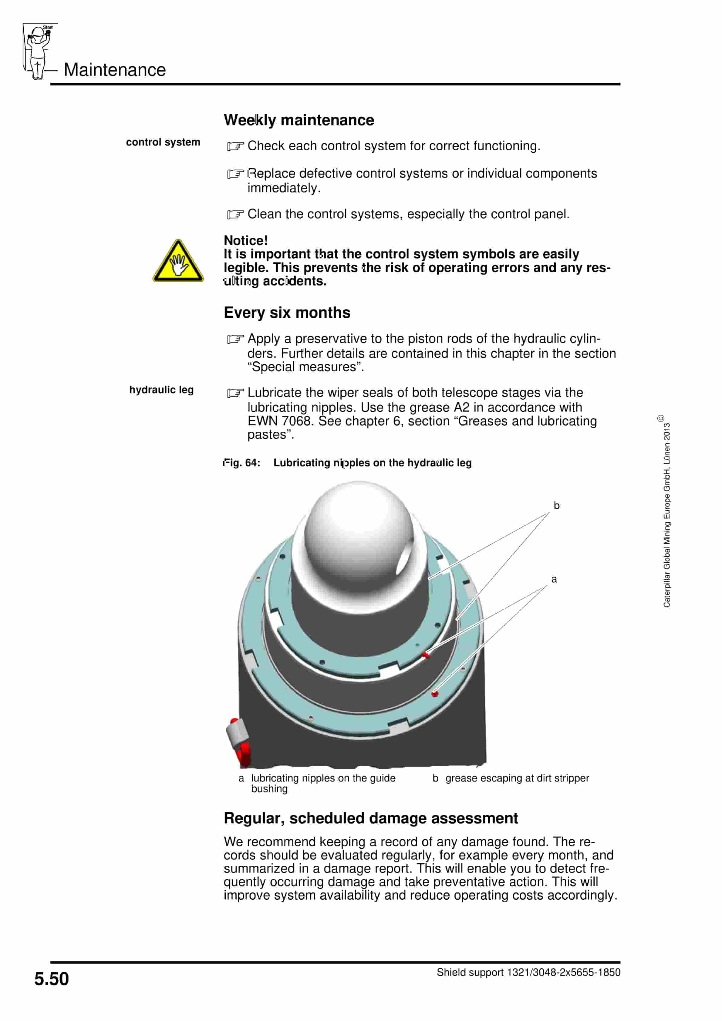 Caterpillar Roof Support Operation And Maintenance Manual BI628534-3