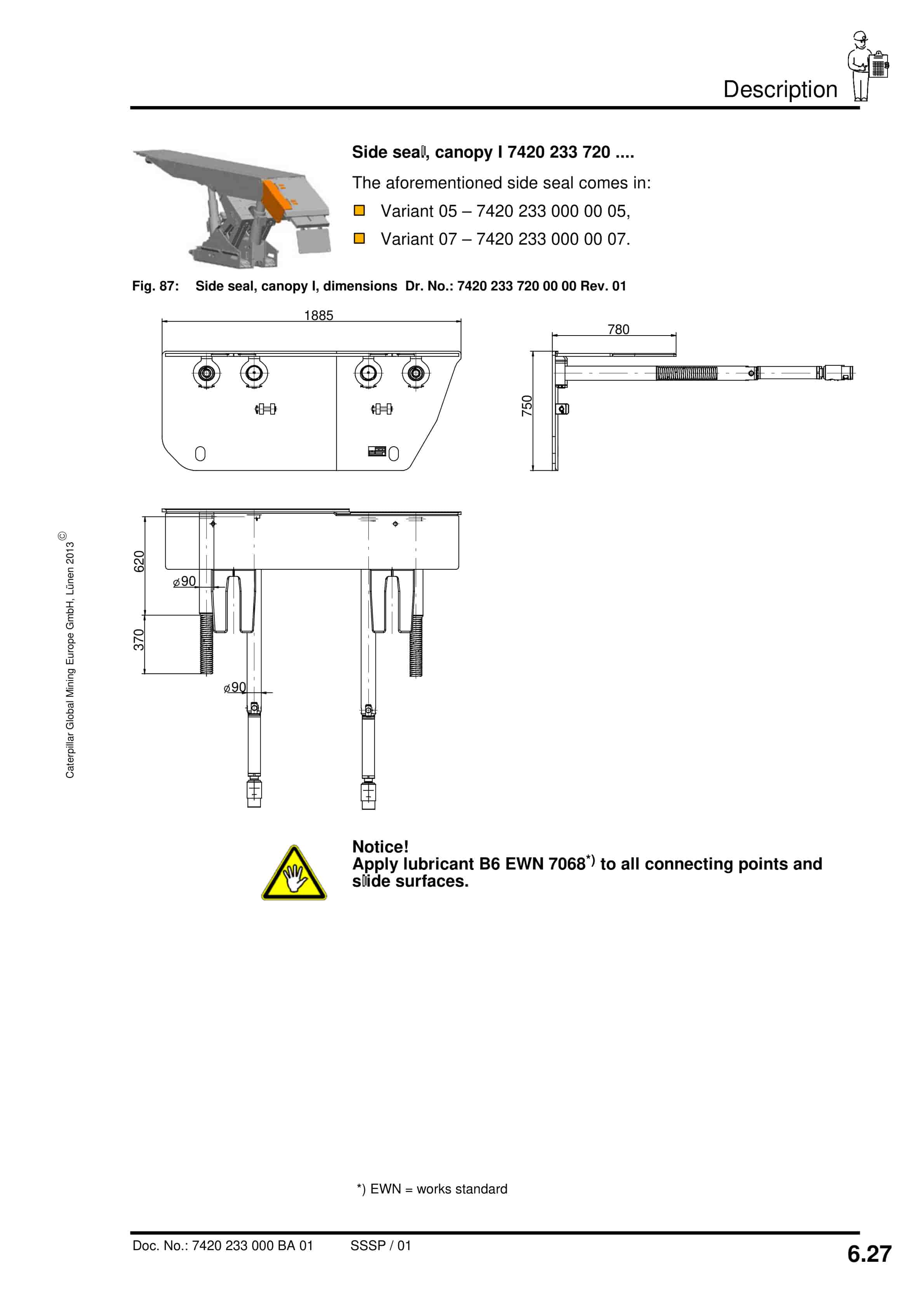 Caterpillar Roof Support Operation And Maintenance Manual BI628535-5