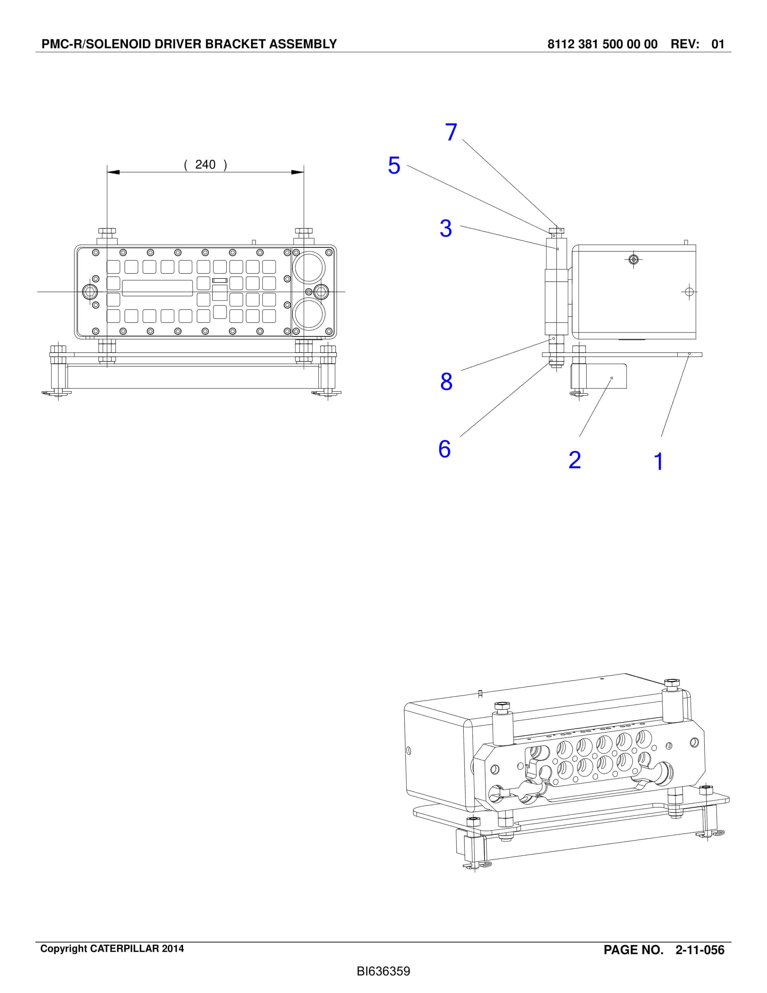 Caterpillar Roof Supports Parts Manual BI636359-3