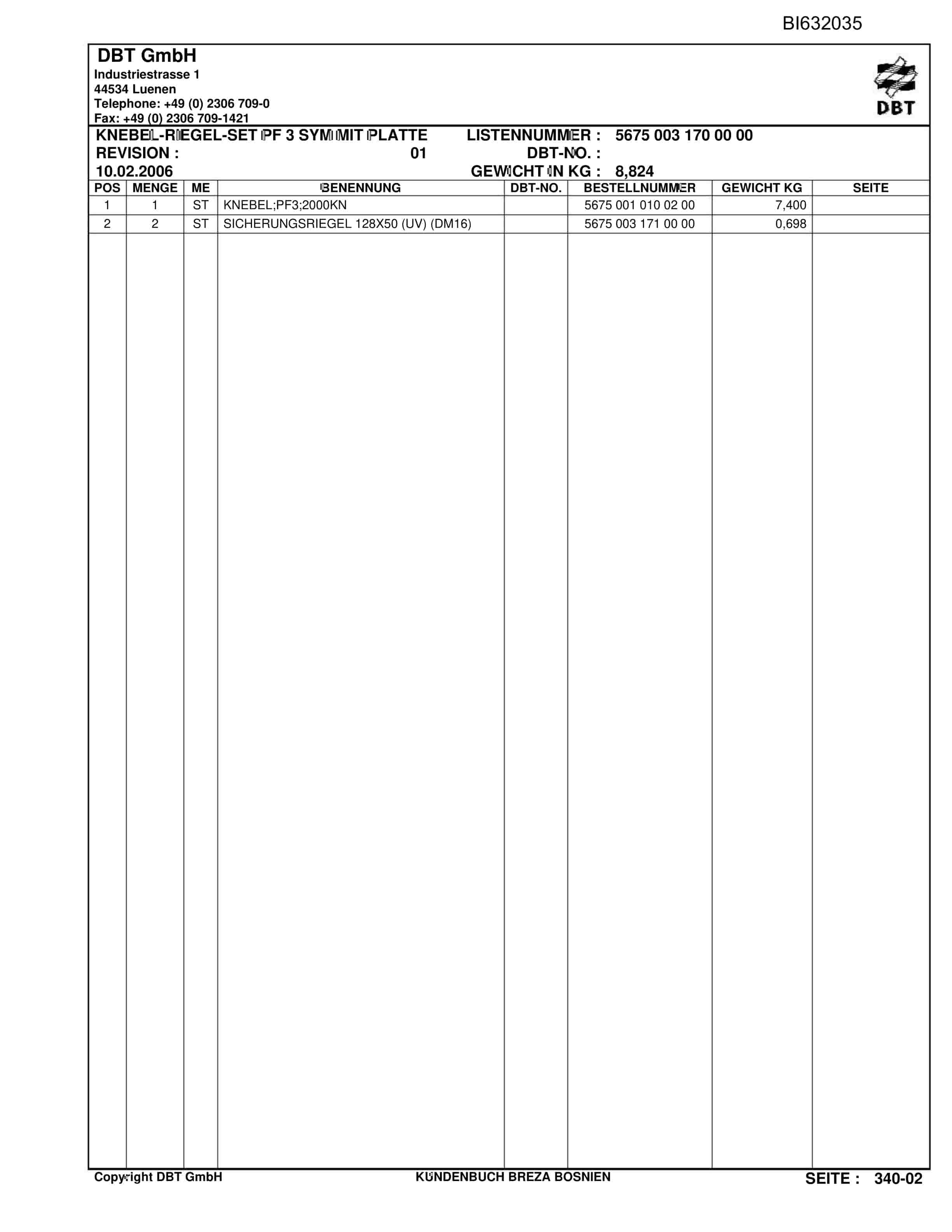 Caterpillar SH-Foerdered PF 3-822 Parts Manual BI632035-5
