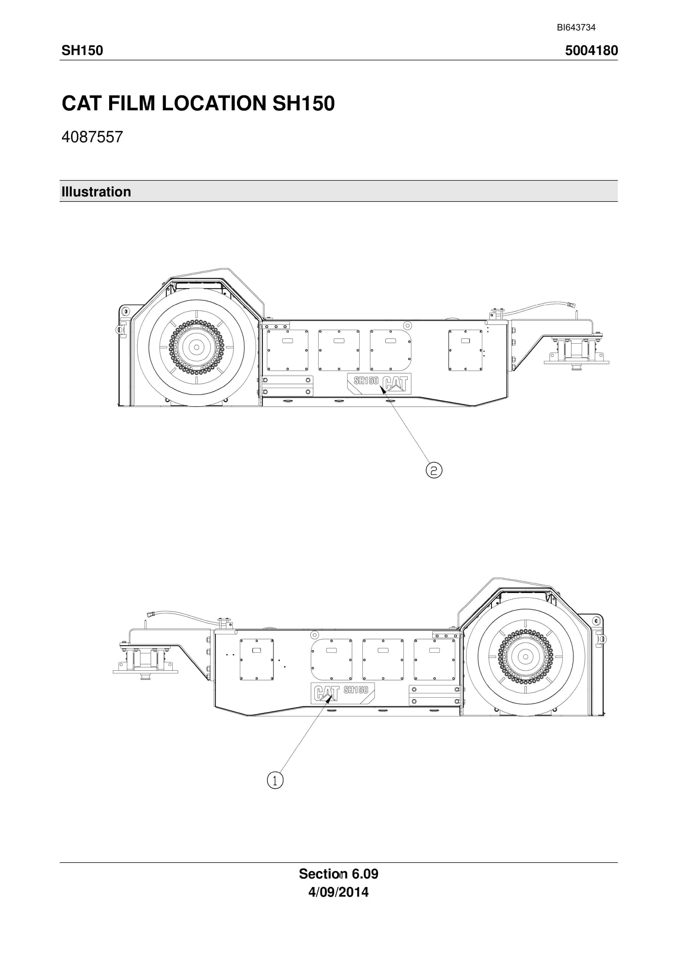 Caterpillar SH150 Shield Trailer Parts Manual BI643734-4