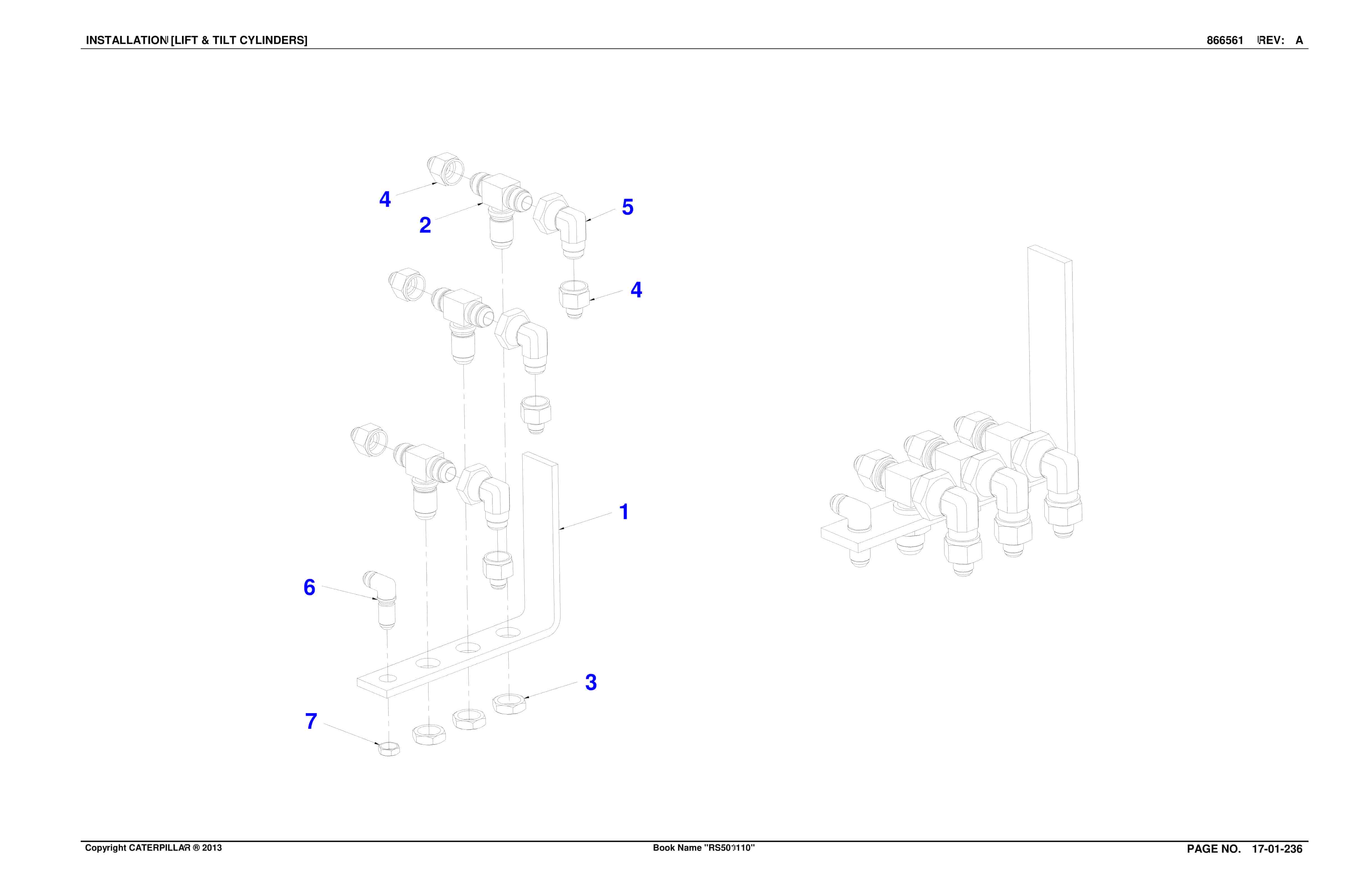 Caterpillar SH650 D Roof Support Carrier Parts And Service Manual BI632508-5