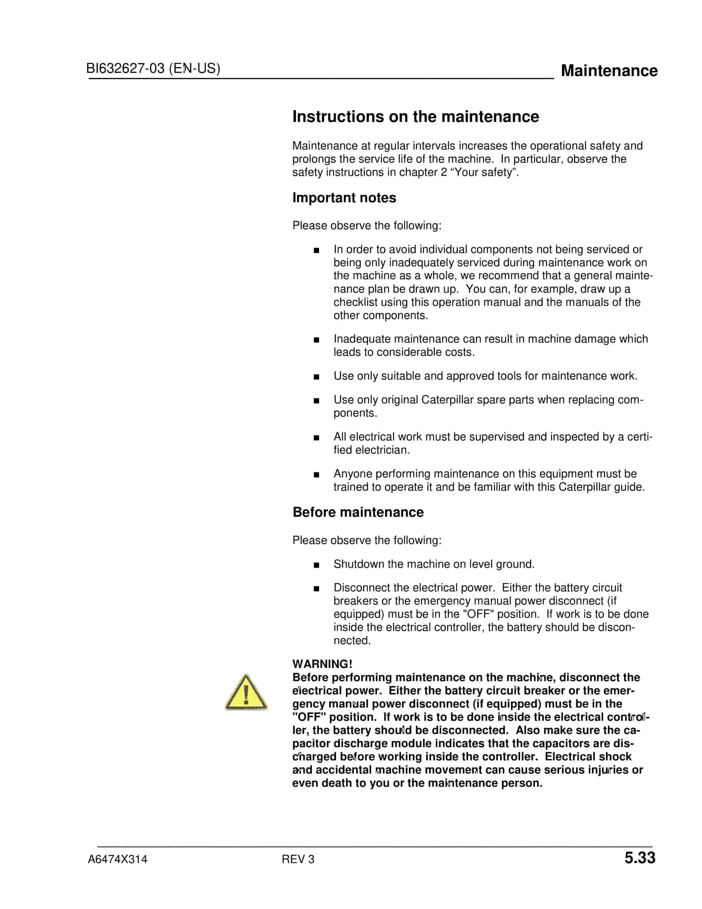 Caterpillar SH680 Roof Support Carrier Operation And Maintenance Manual BI632627-03-2