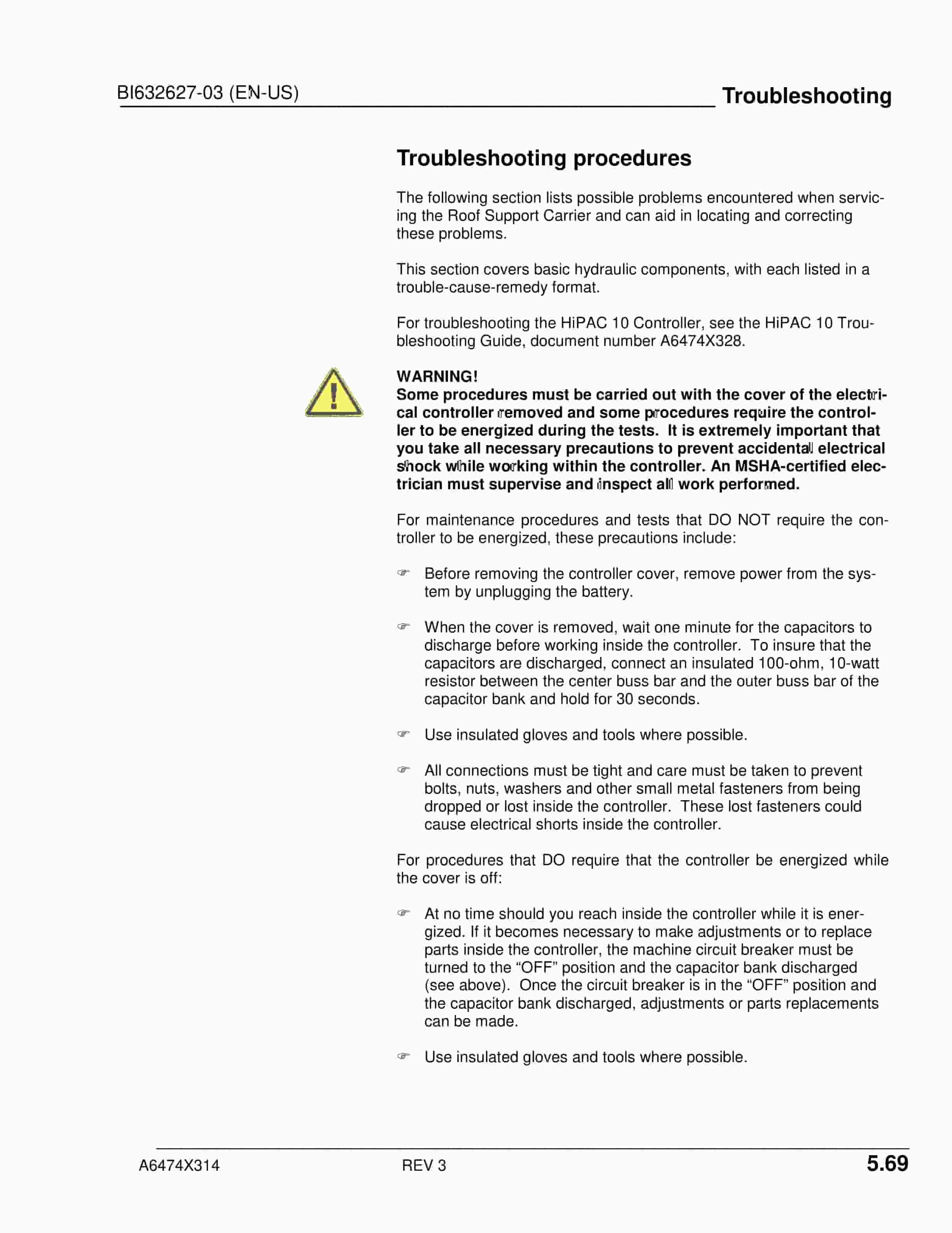 Caterpillar SH680 Roof Support Carrier Operation And Maintenance Manual BI632627-03-4