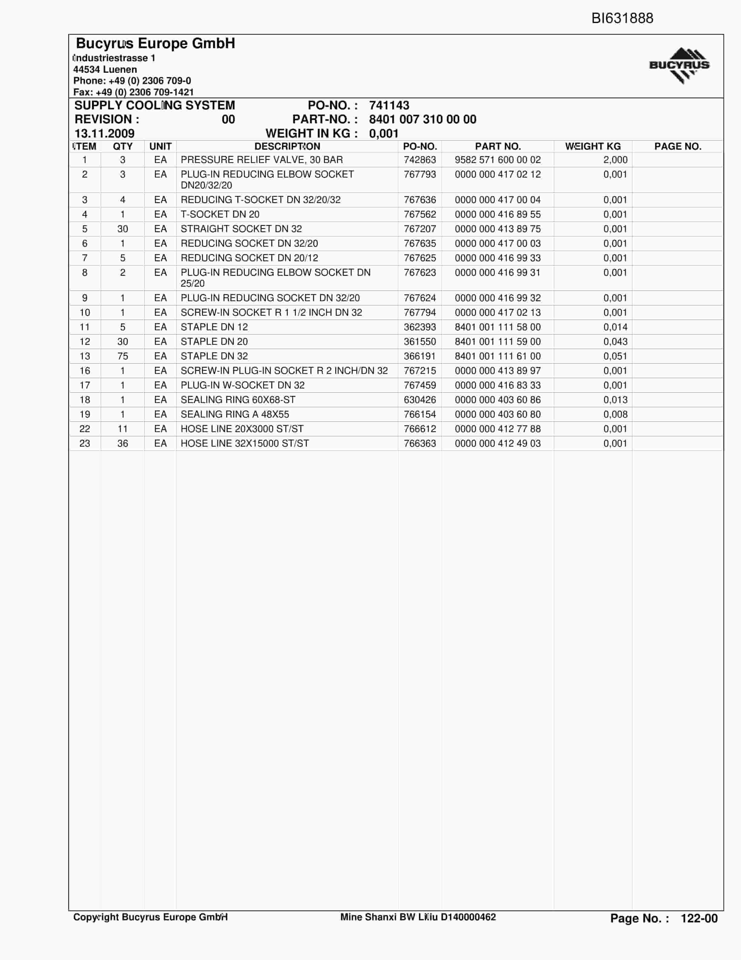 Caterpillar SHANXI Mine LILIU Roof Support And Supply Parts Manual BI631888-4