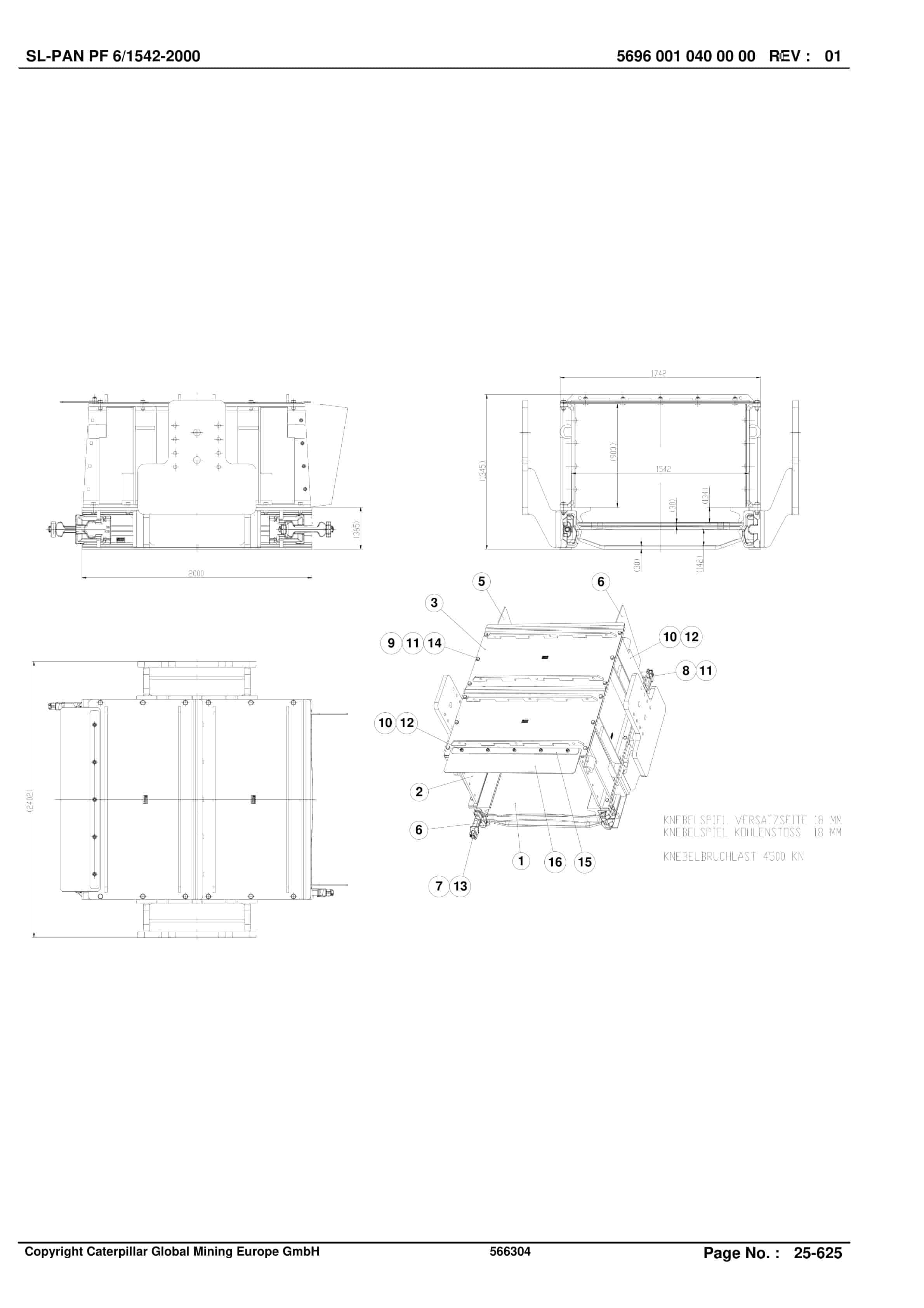 Caterpillar Shearer System Spare Parts List BI628445-5