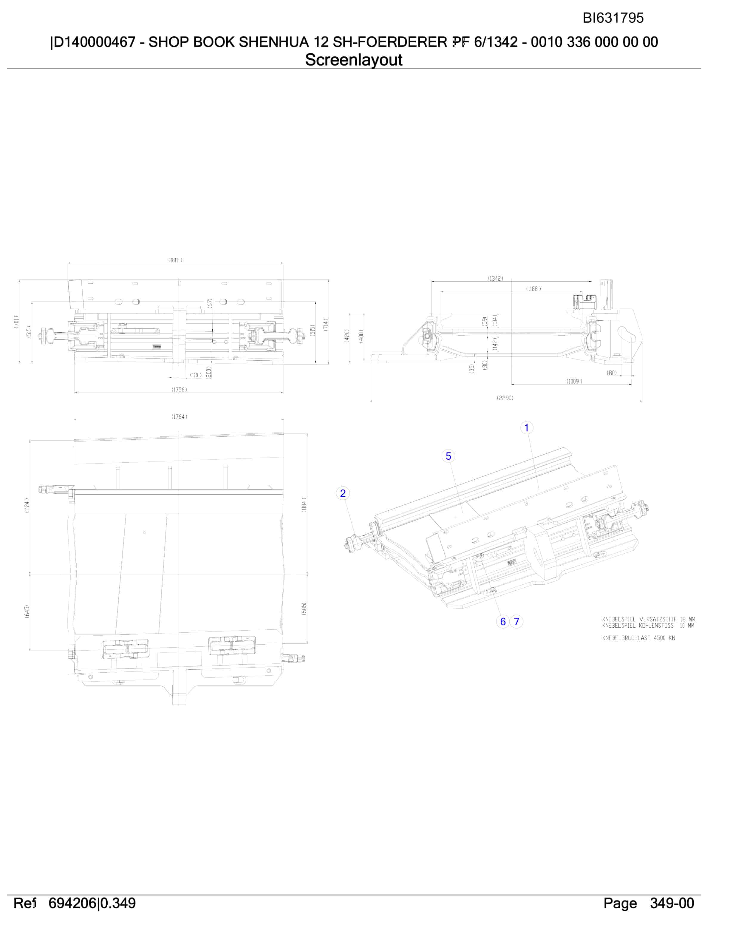 Caterpillar Shenhua 12 SH-Foerdered PF 6-1342 Parts Manual BI631795-4