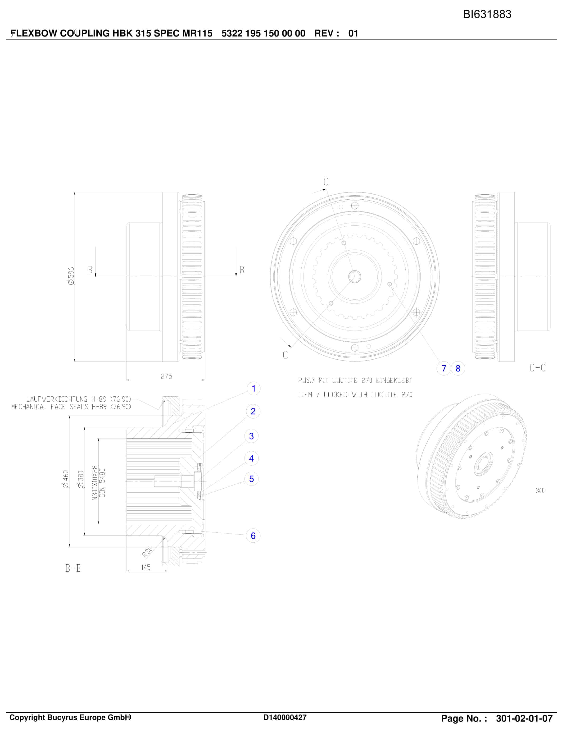 Caterpillar SHENHUA AFC 13, SH-AFC PF 6H-1542 Parts Manual BI631883-3