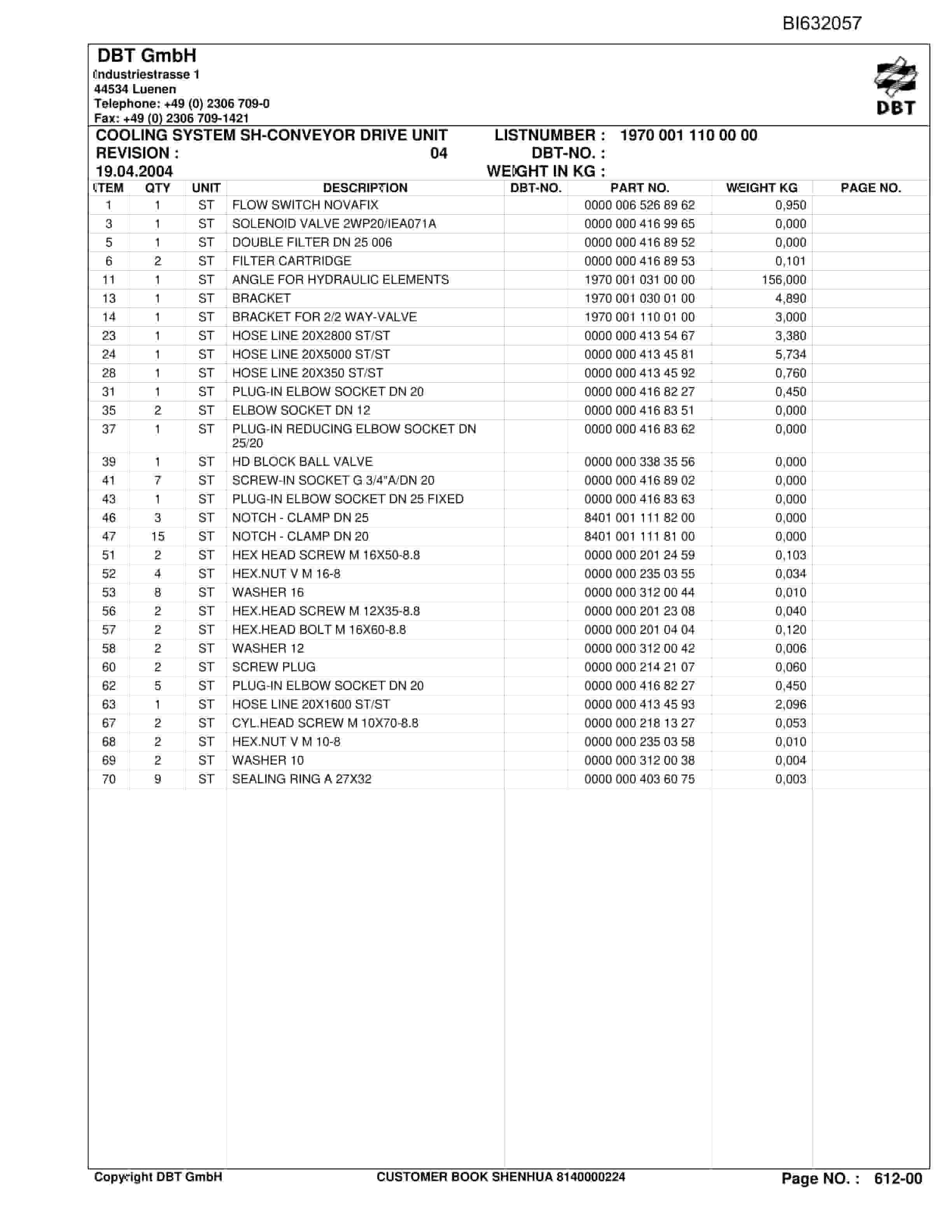 Caterpillar SHENHUA BSL PF 6-1542 Parts Manual BI632057-2