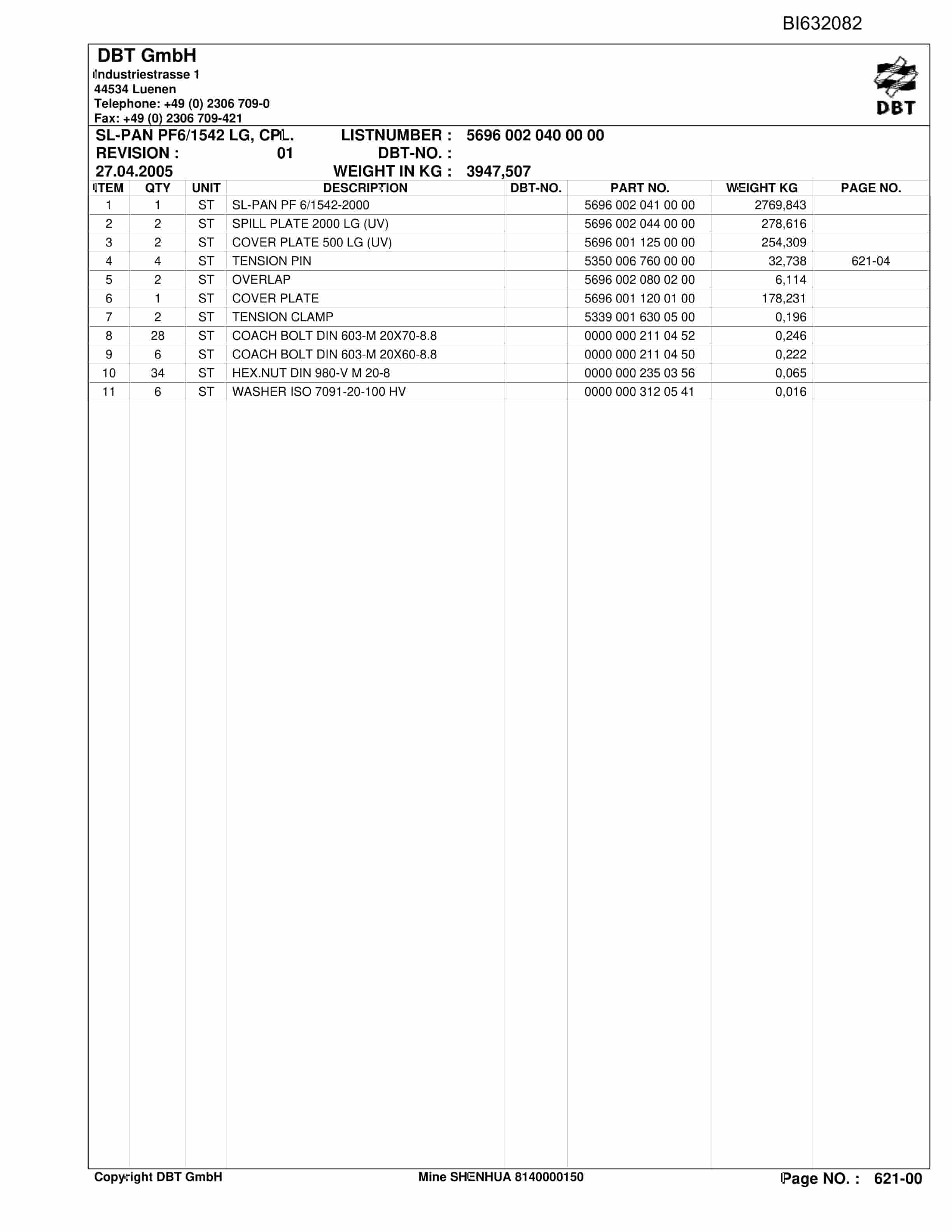 Caterpillar SHENUHA , Beam Stage Loader II Parts Manual BI632082-4