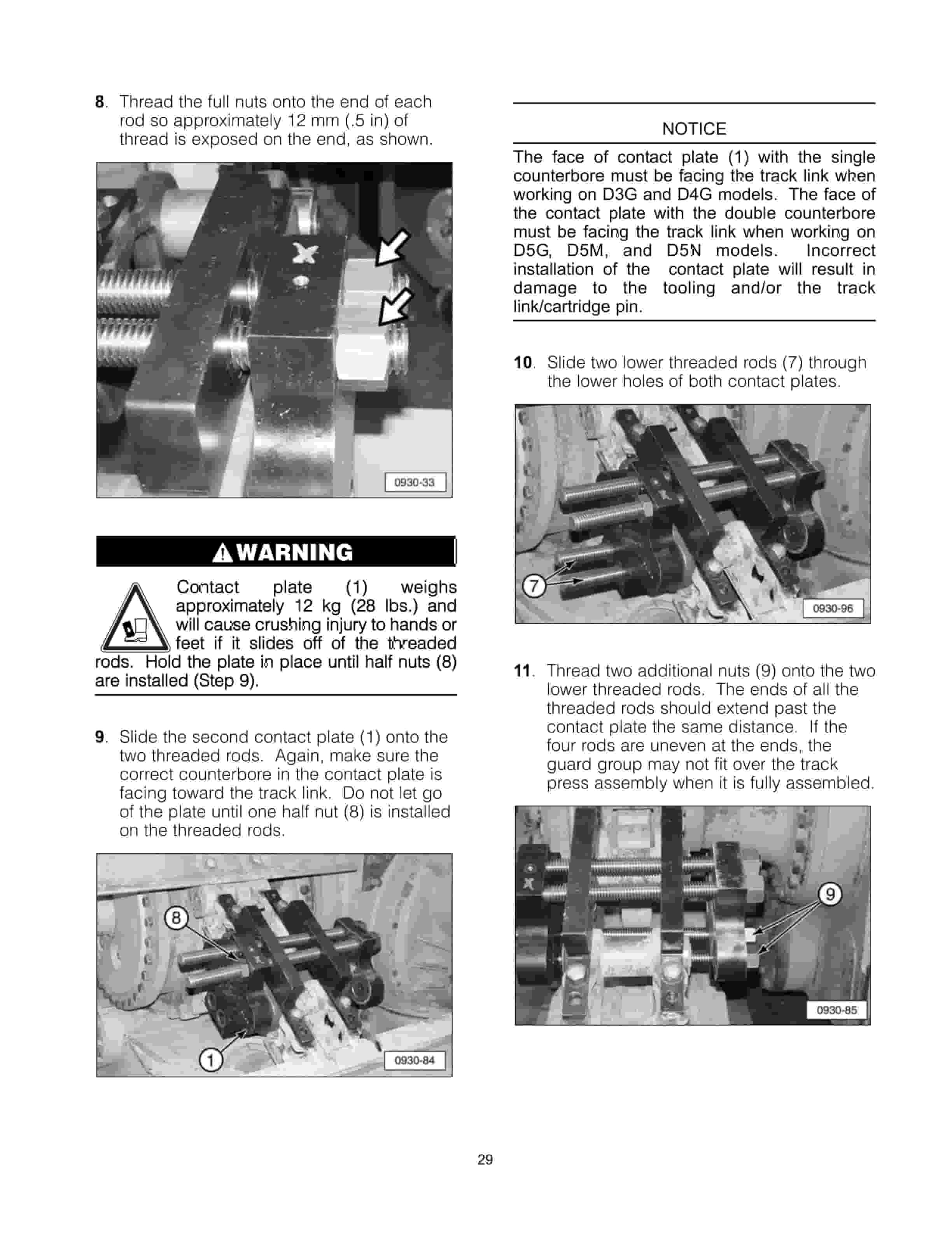 Caterpillar Small Multi-Pitch SystemOne Track Press Tool Tool Operating Manual NEHS0930-5