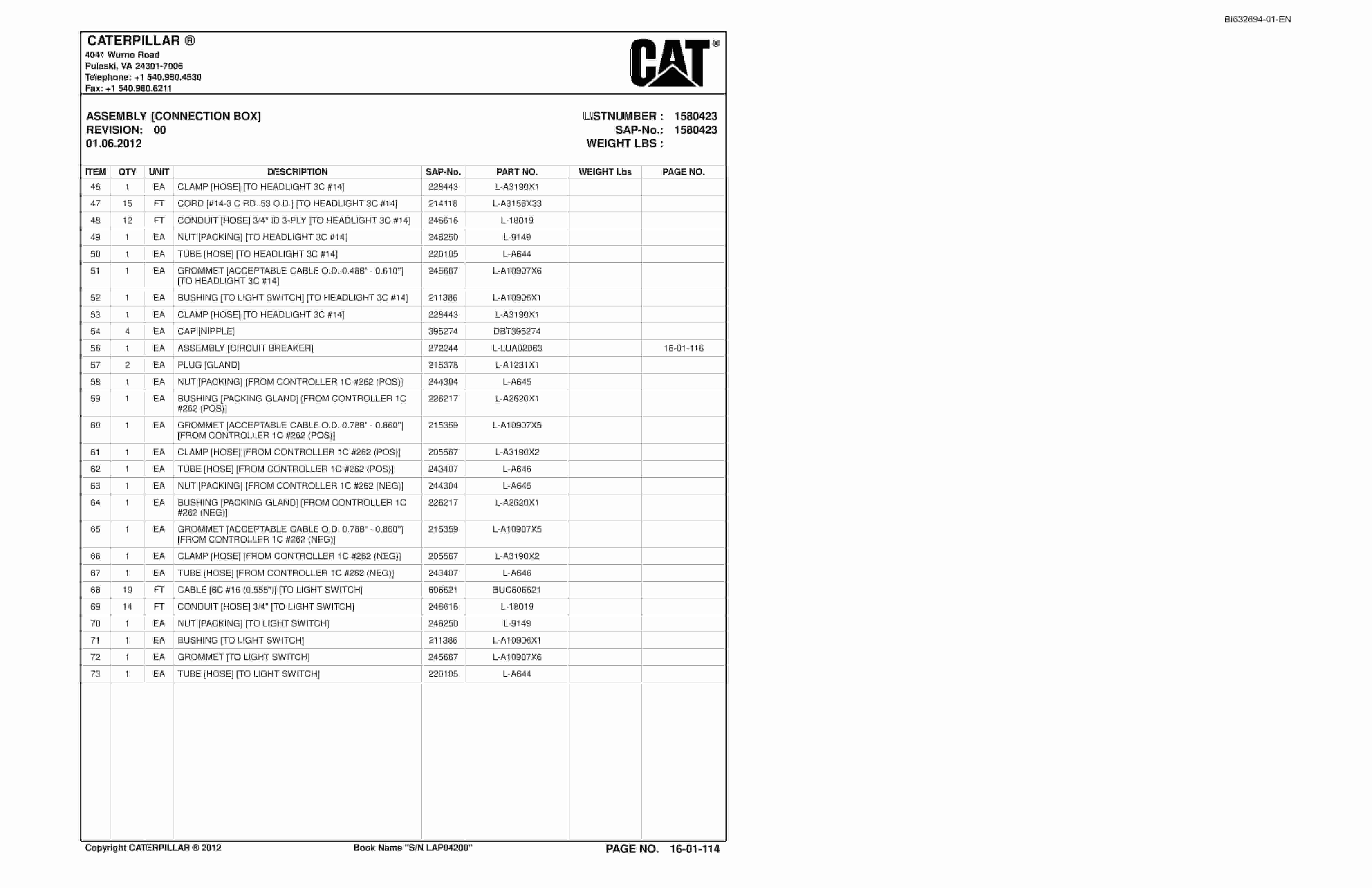 Caterpillar SU482 Scoop Parts And Service Manual BI632694-01 2 Caterpillar SU482 Scoop Parts And Service Manual BI632694-01 - Image 2