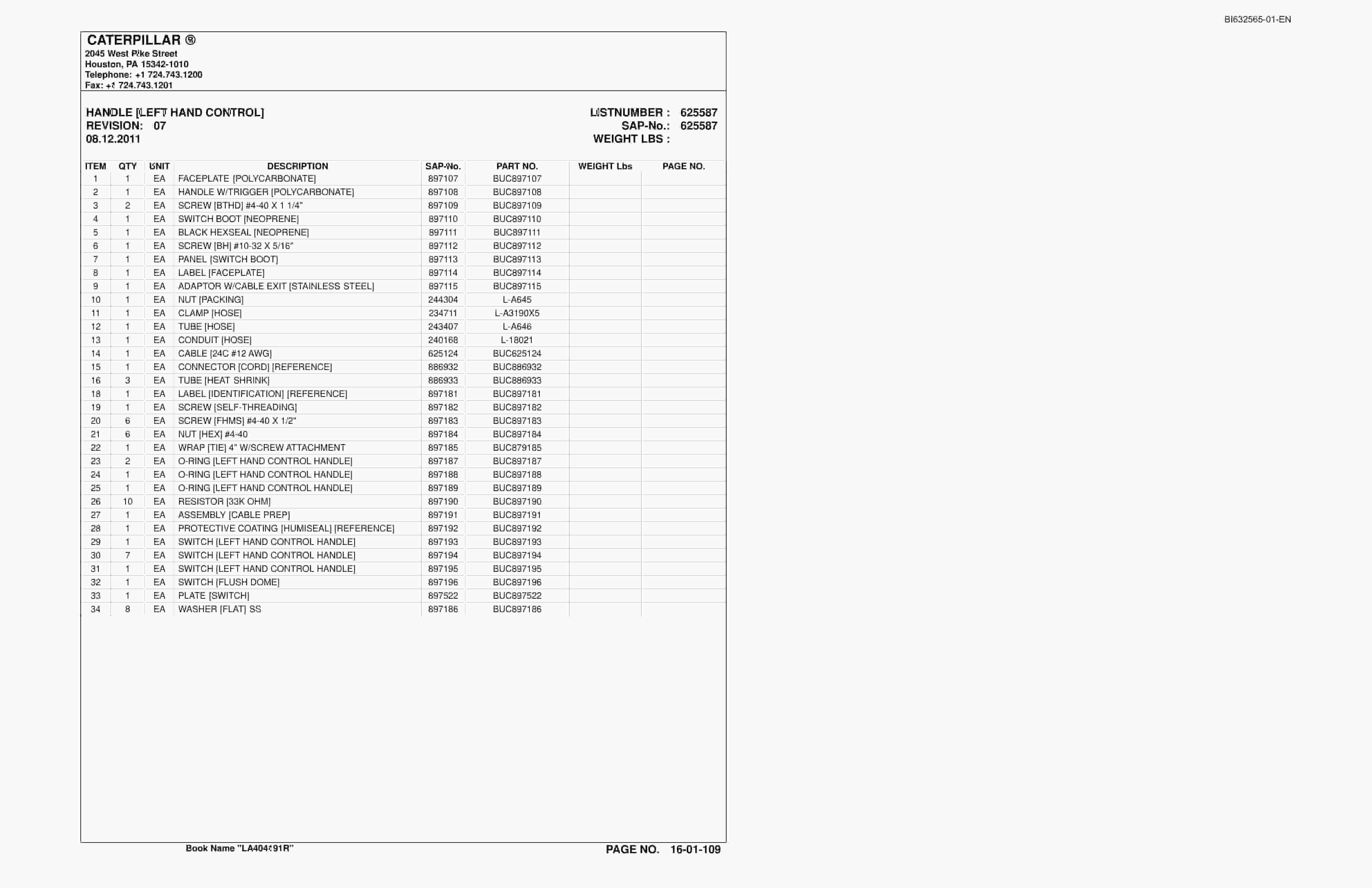 Caterpillar SU488 DM UN-A-TRAC Parts And Service Manual BI632565-01-2