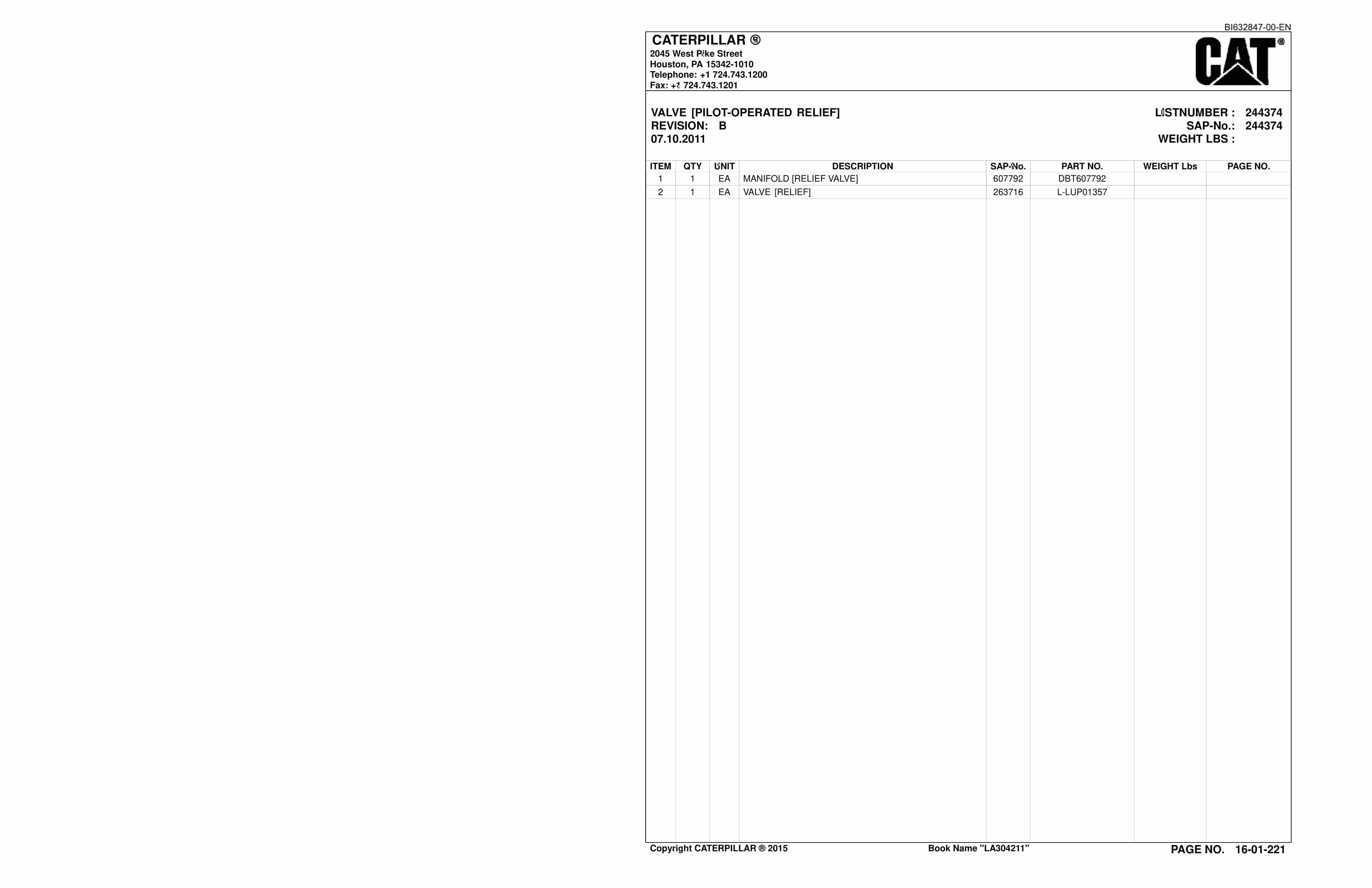 Caterpillar SU488 DN Scoop Parts And Service Manual BI632847-4