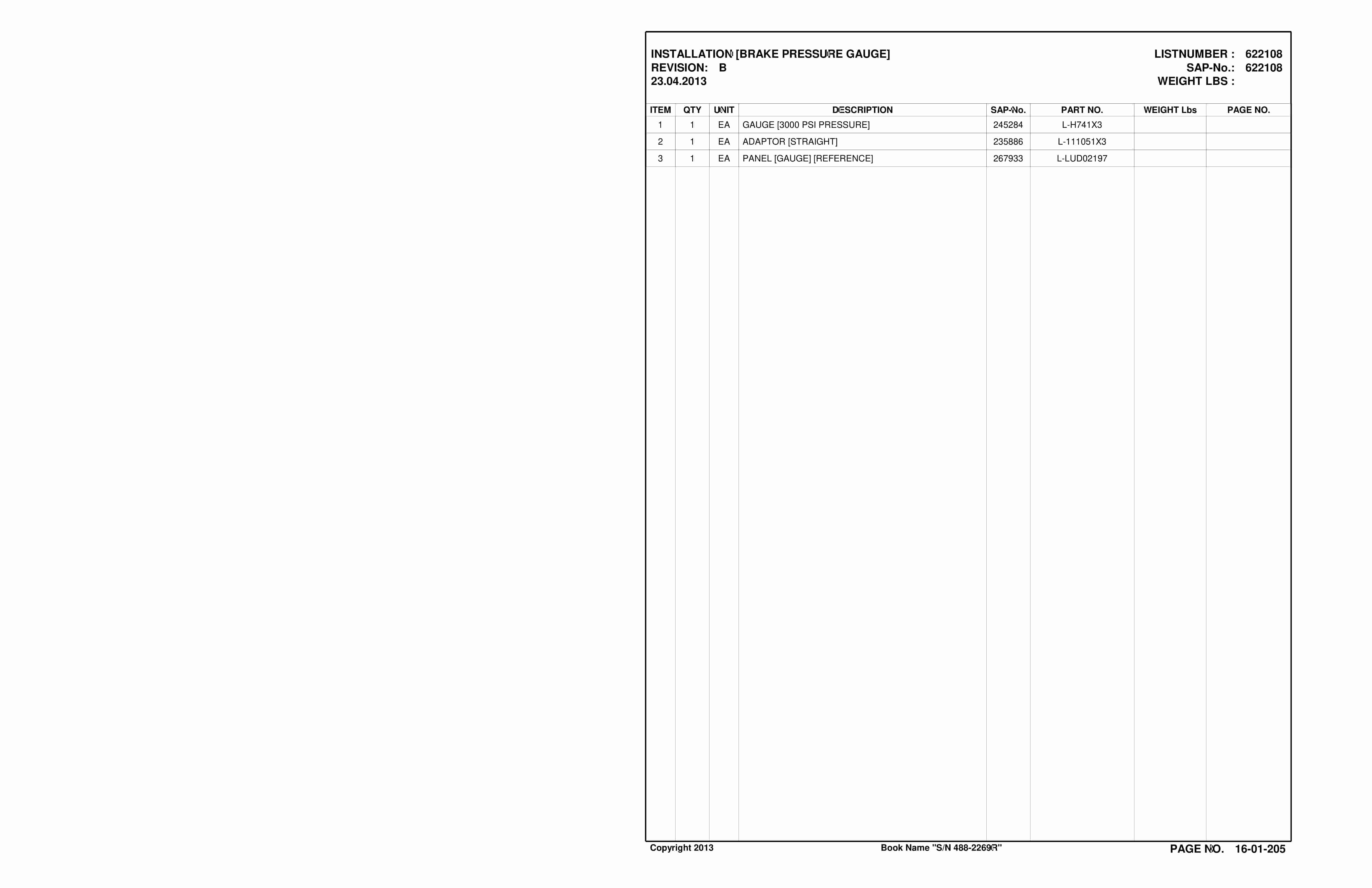 Caterpillar SU488 L Scoop Parts Manual BI632503-3