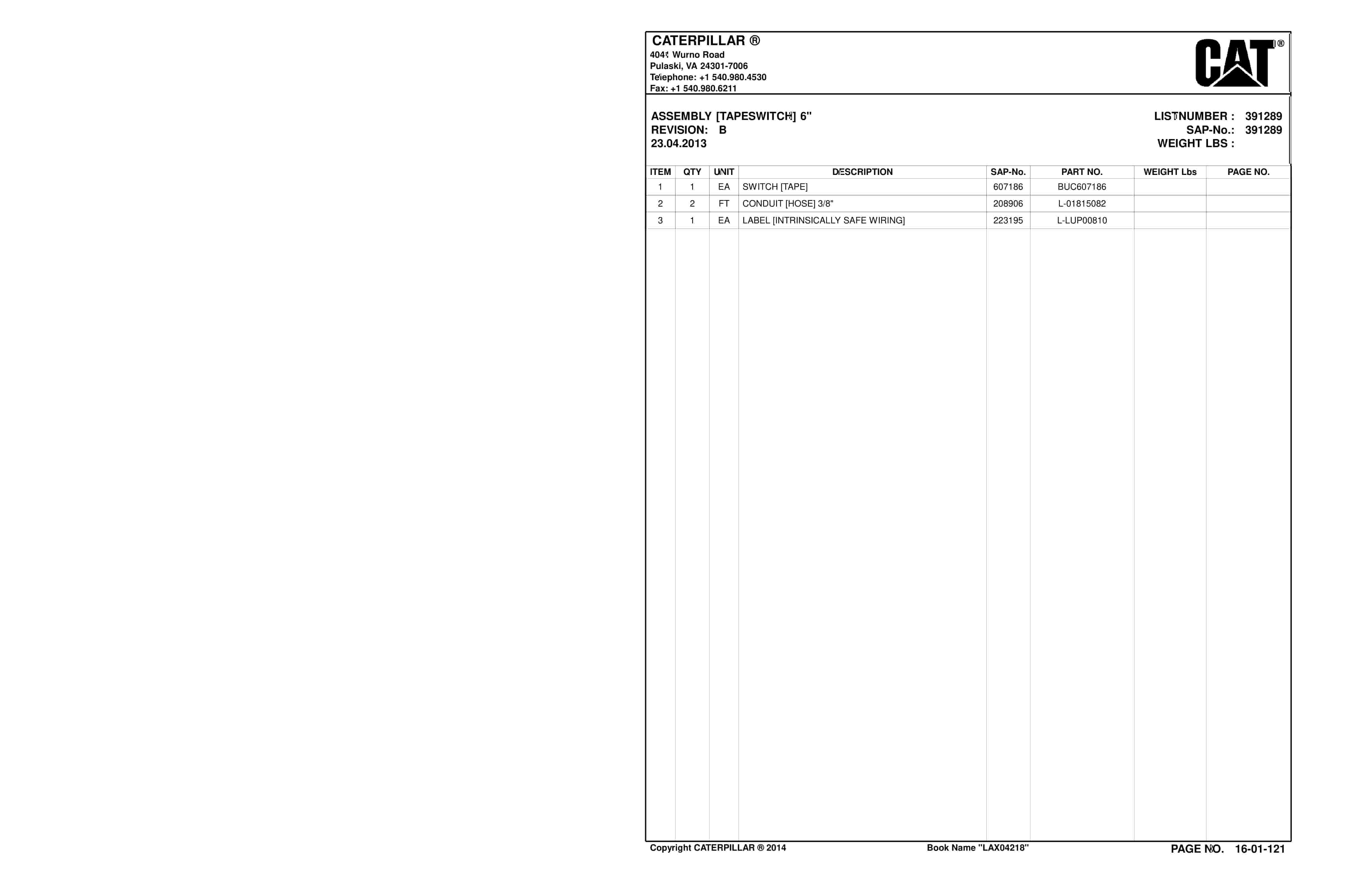 Caterpillar SU488 Scoop Parts And Service Manual BI632560-2