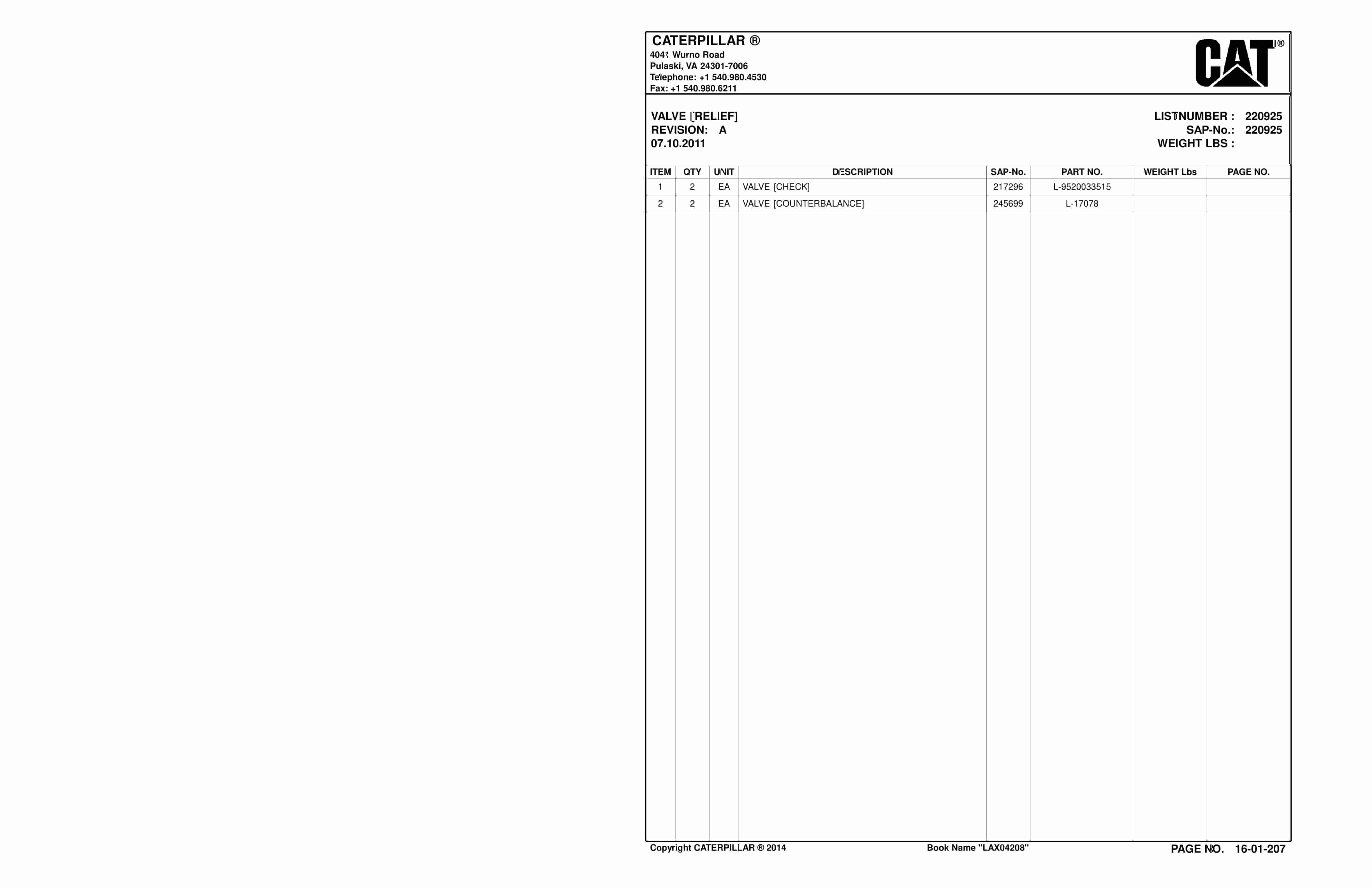Caterpillar SU488 Scoop Parts And Service Manual BI632620-3