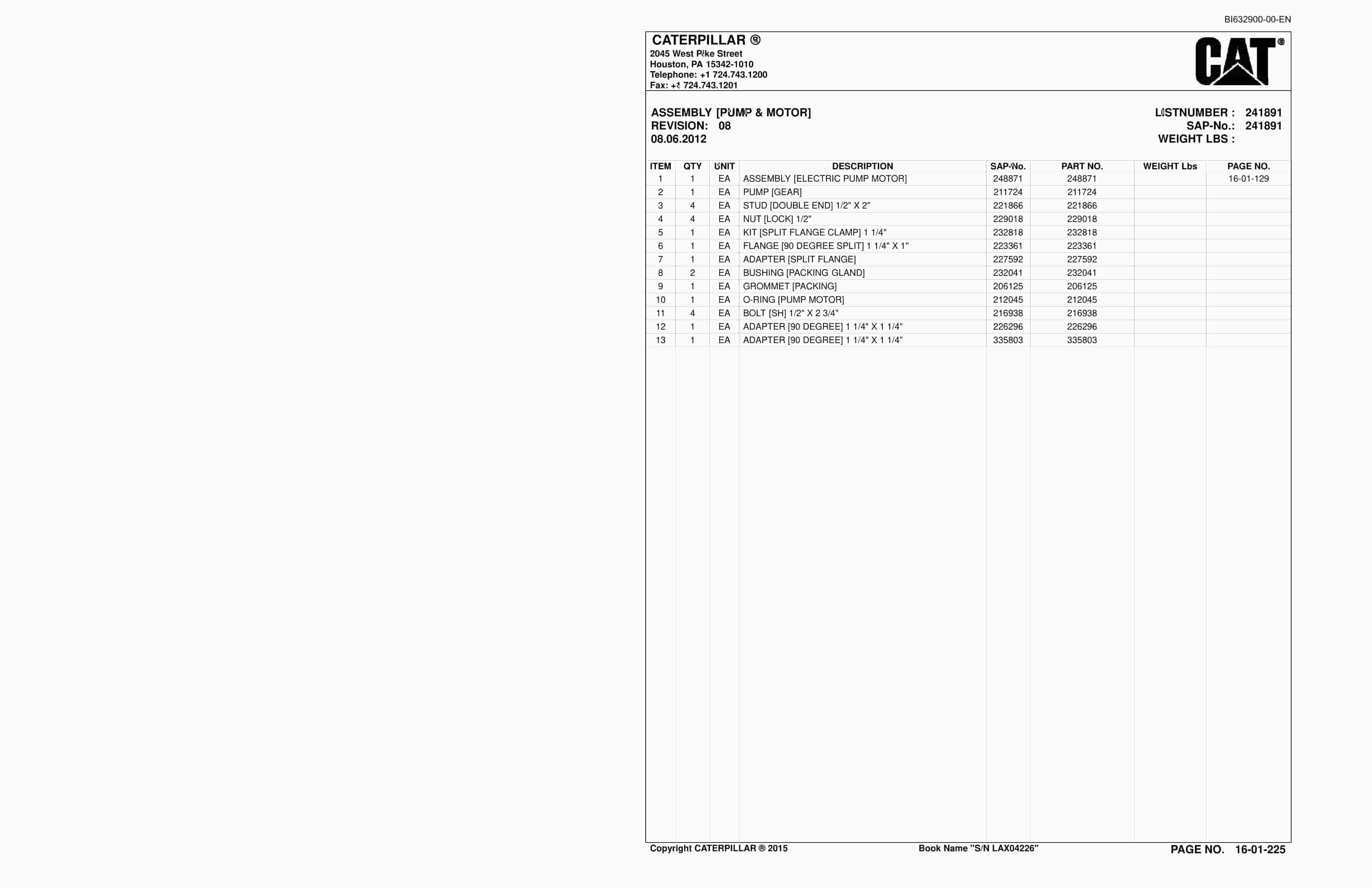 Caterpillar SU488 Scoop Parts And Service Manual BI632900 4 Caterpillar SU488 Scoop Parts And Service Manual BI632900 - Image 4