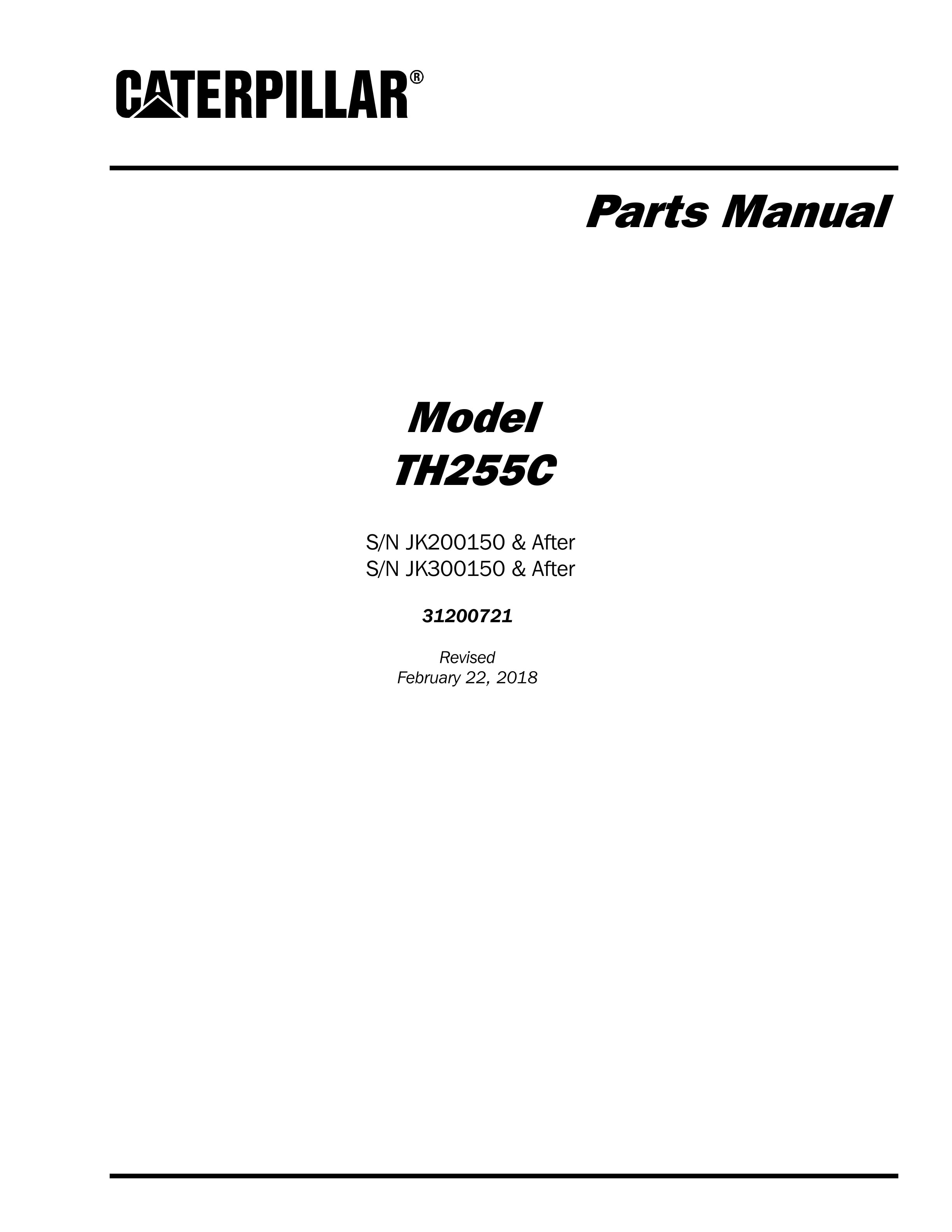 Caterpillar TH255C Parts Manual 31200721 1 Caterpillar TH255C Parts Manual 31200721