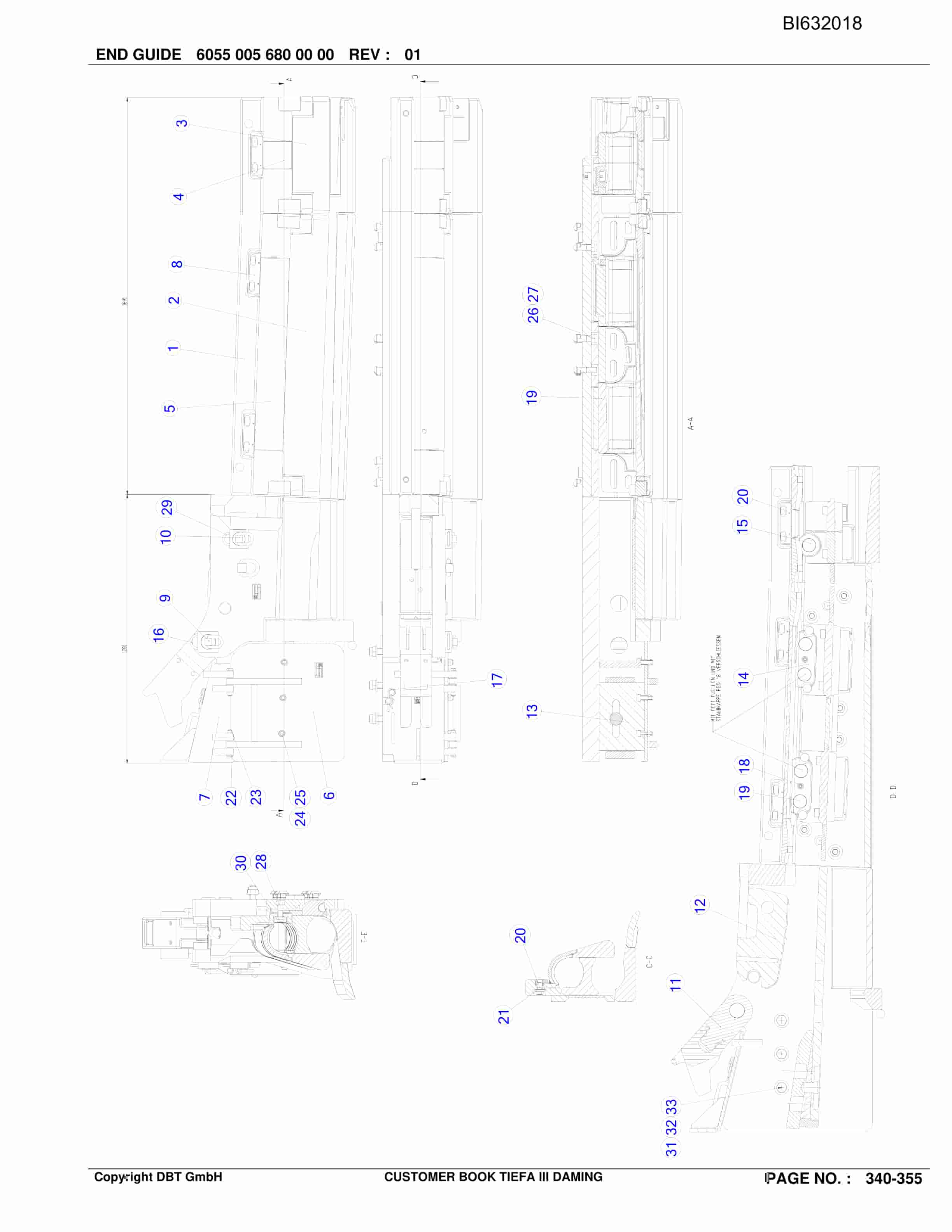 Caterpillar TIEFA III DAMING - GH-PRT PF 3-822 Parts Manual BI632018-3