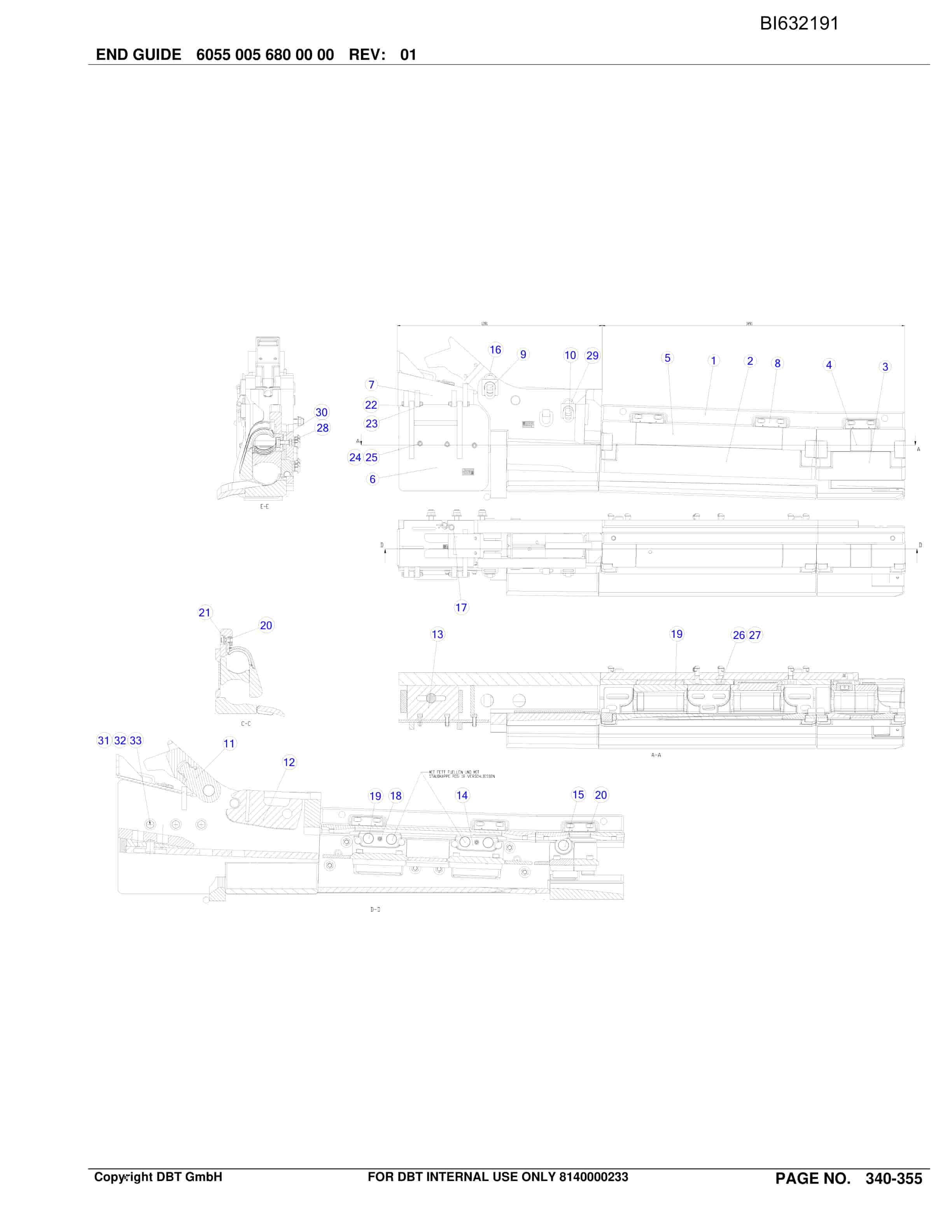 Caterpillar TIEFA III DAMING - GH-PRT PF 3-822 Parts Manual BI632191-5