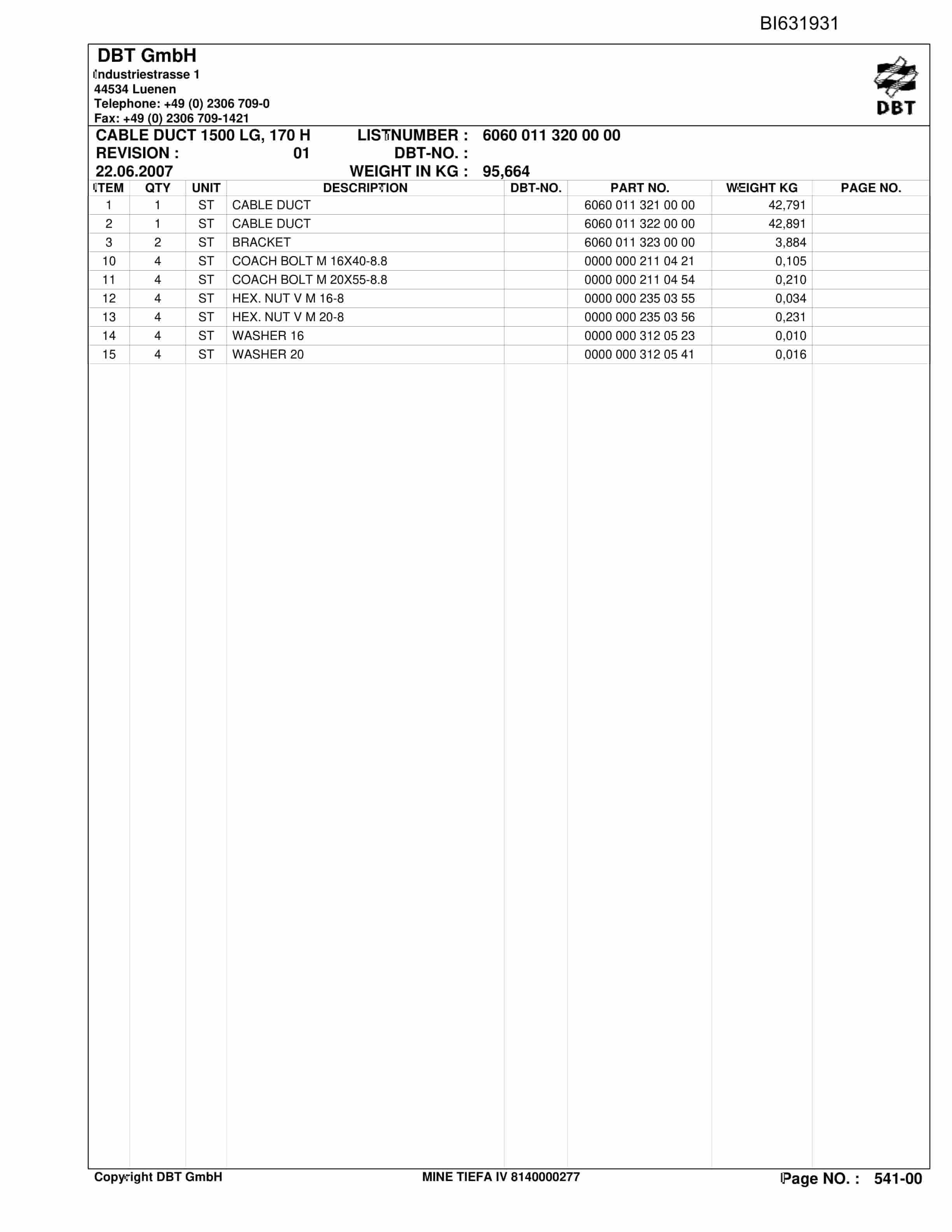 Caterpillar TIEFA IV, GH-PRT PF 3-822 Parts Manual BI631931-5