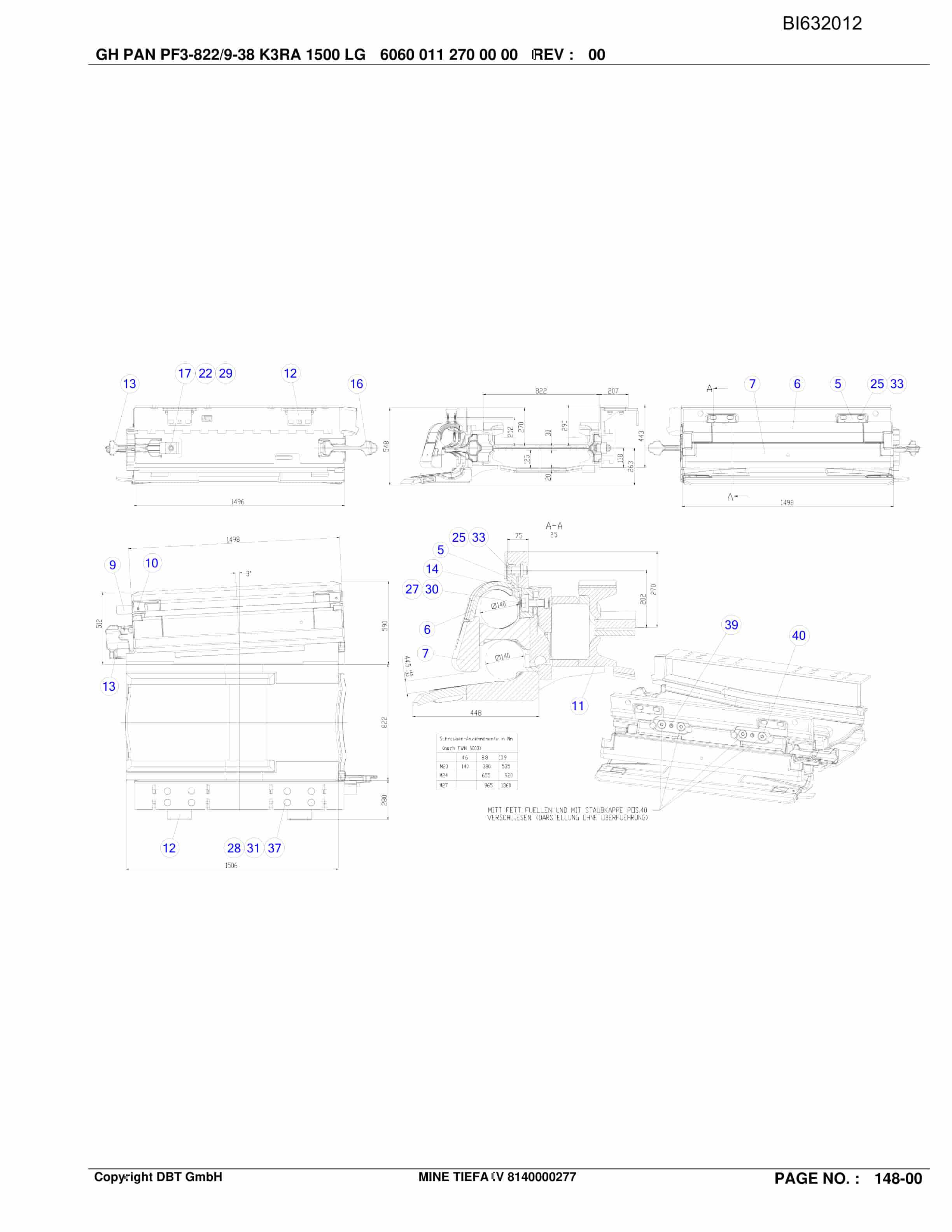 Caterpillar TIEFA IV, GH-PRT PF 3-822 Parts Manual BI632012-2