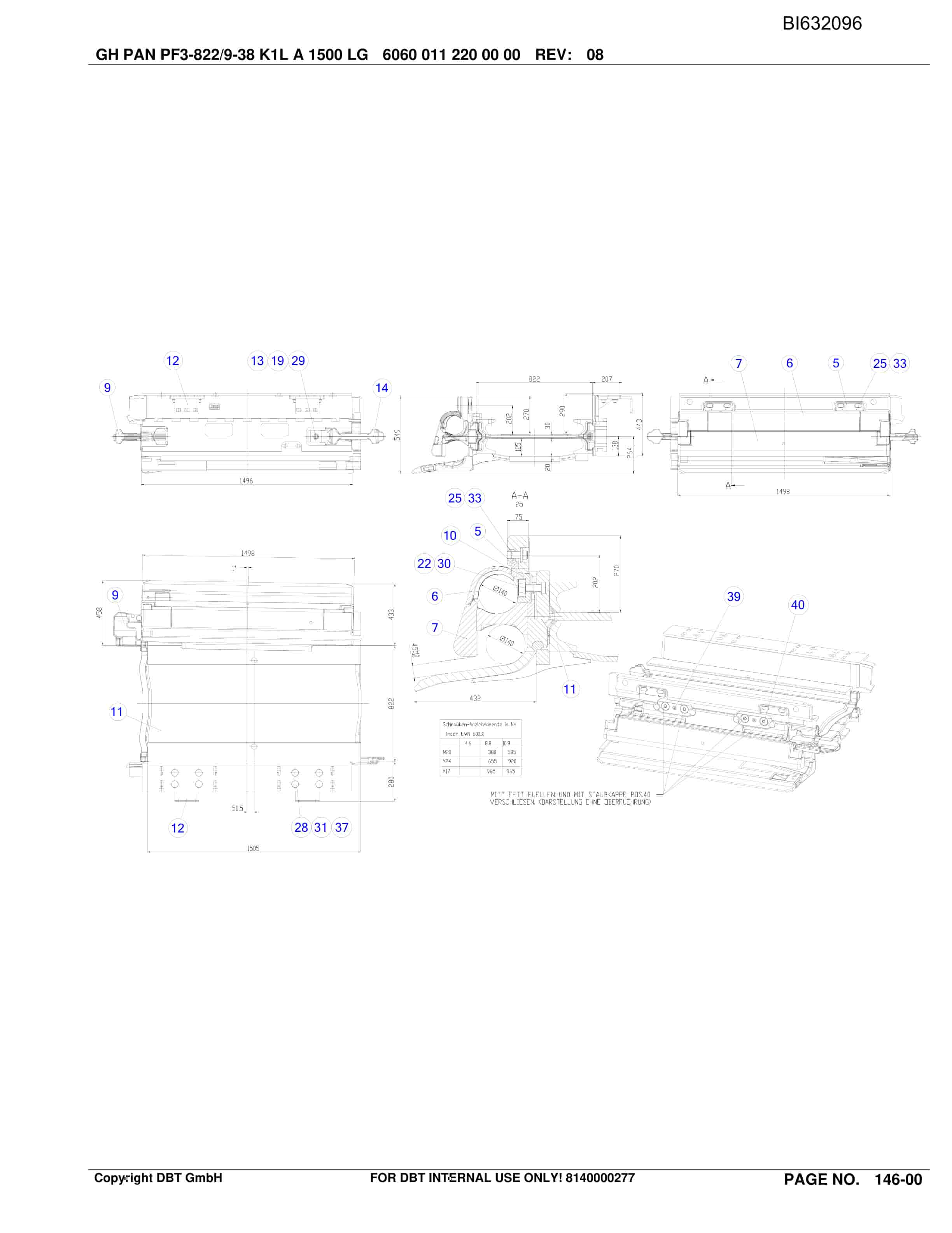 Caterpillar TIEFA IV, GH-PRT PF 3-822 Parts Manual BI632096-3
