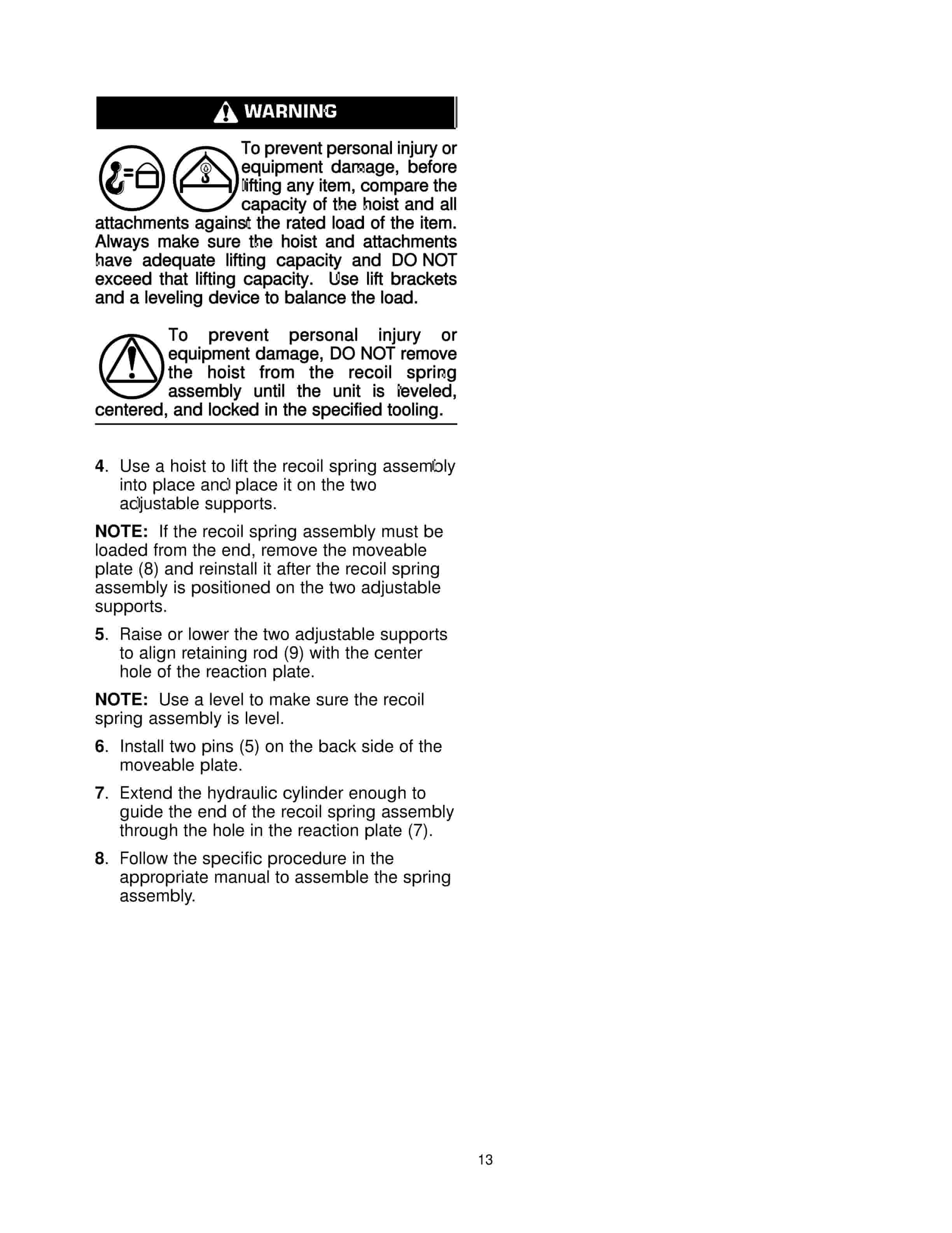 Caterpillar Undercarriage Spring Disassembly And Assembly Bench Tool Operating Manual NEHS0837-5