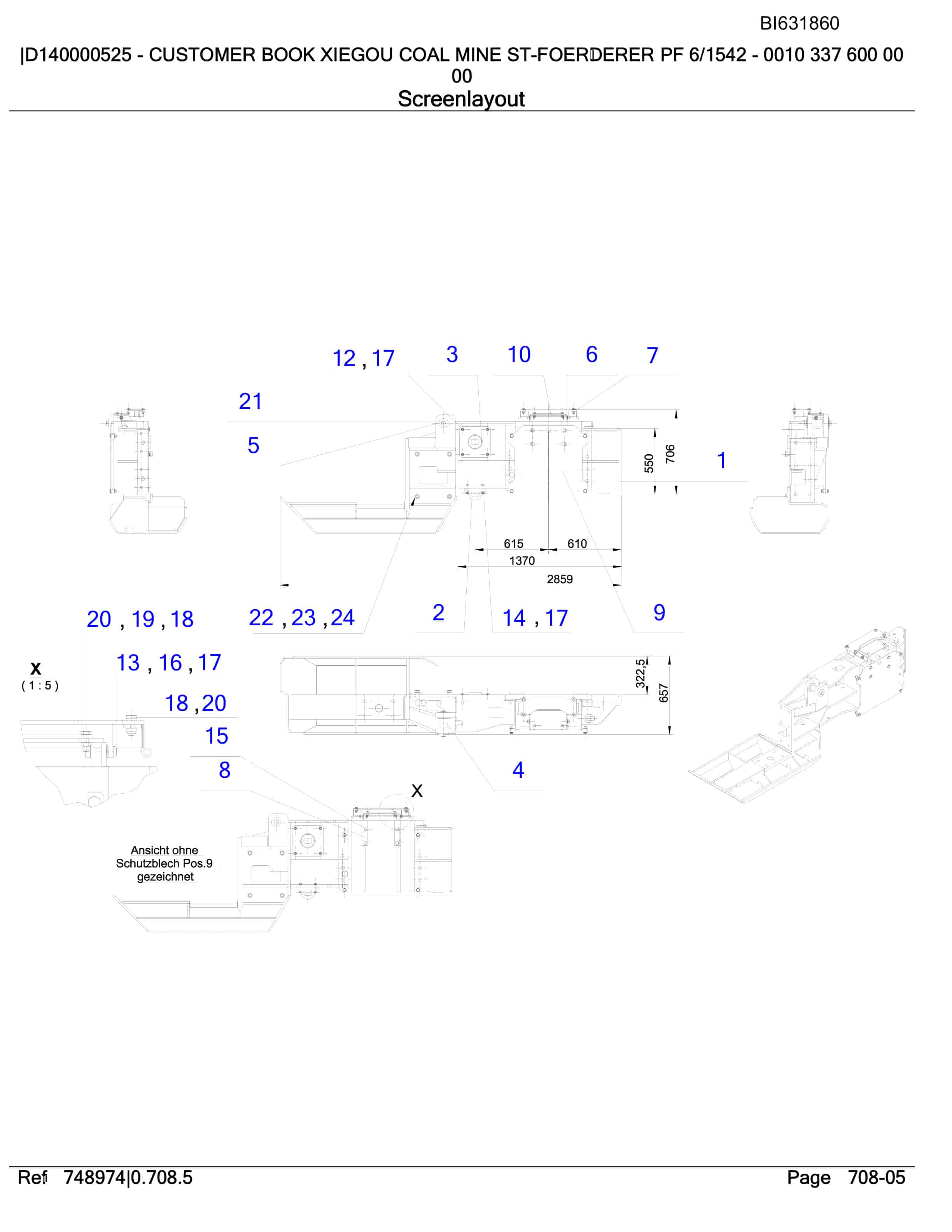 Caterpillar Xiegou Coal Mine ST-Foerdered PF 6-1542 Parts Manual BI631860-3