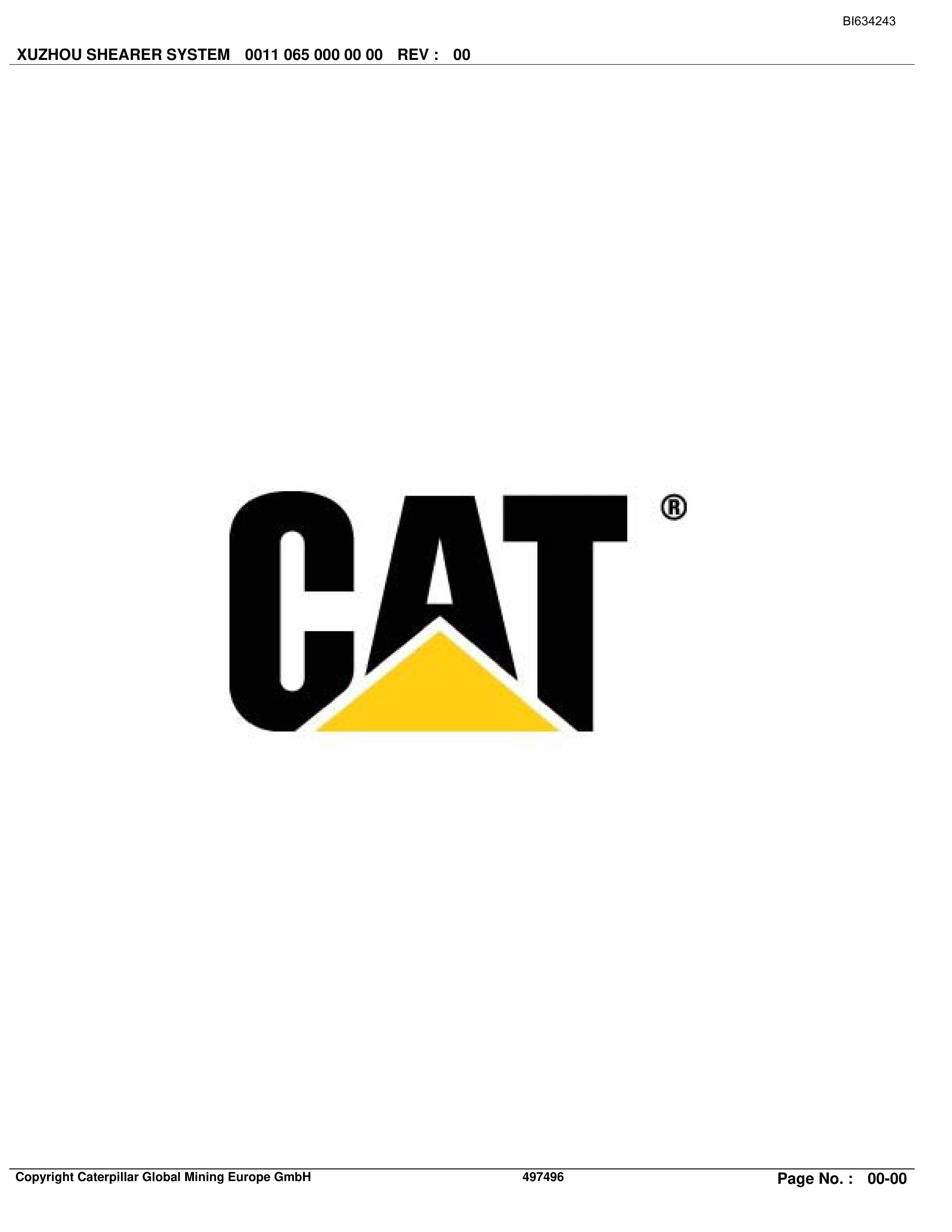Caterpillar XUZHOU Shearer System Parts Manual BI634243