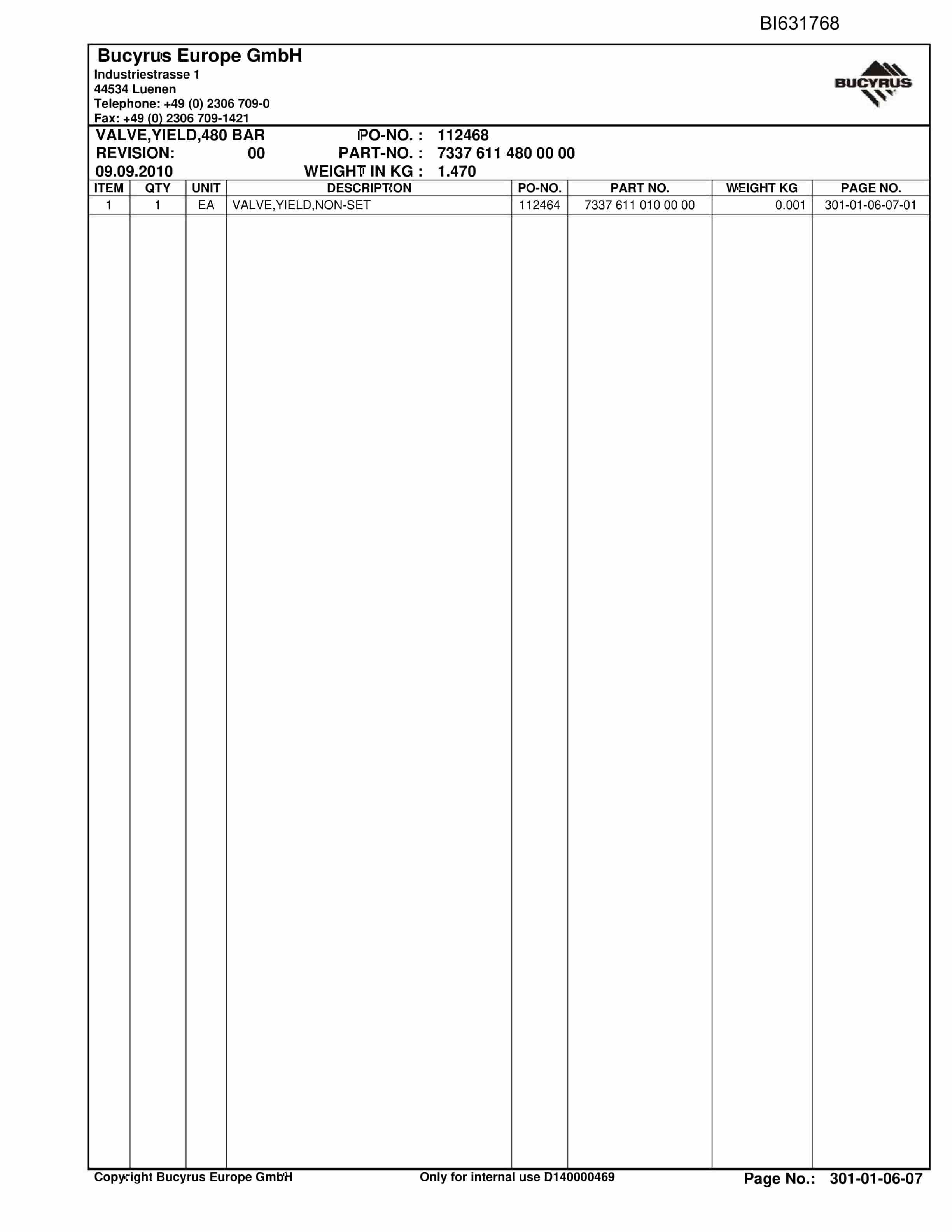 Caterpillar Yangquan RC Conveyer Parts Manual BI631768-2