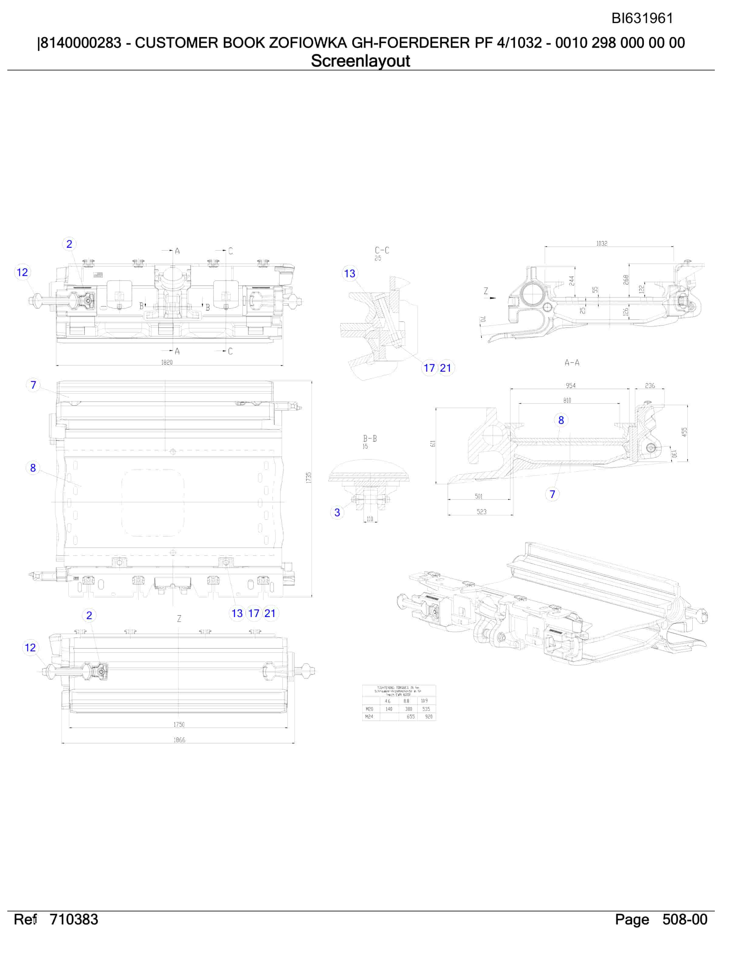 Caterpillar ZOFIOWKA GH-Foerdered PF 4-1032 Parts Manual BI631961-3